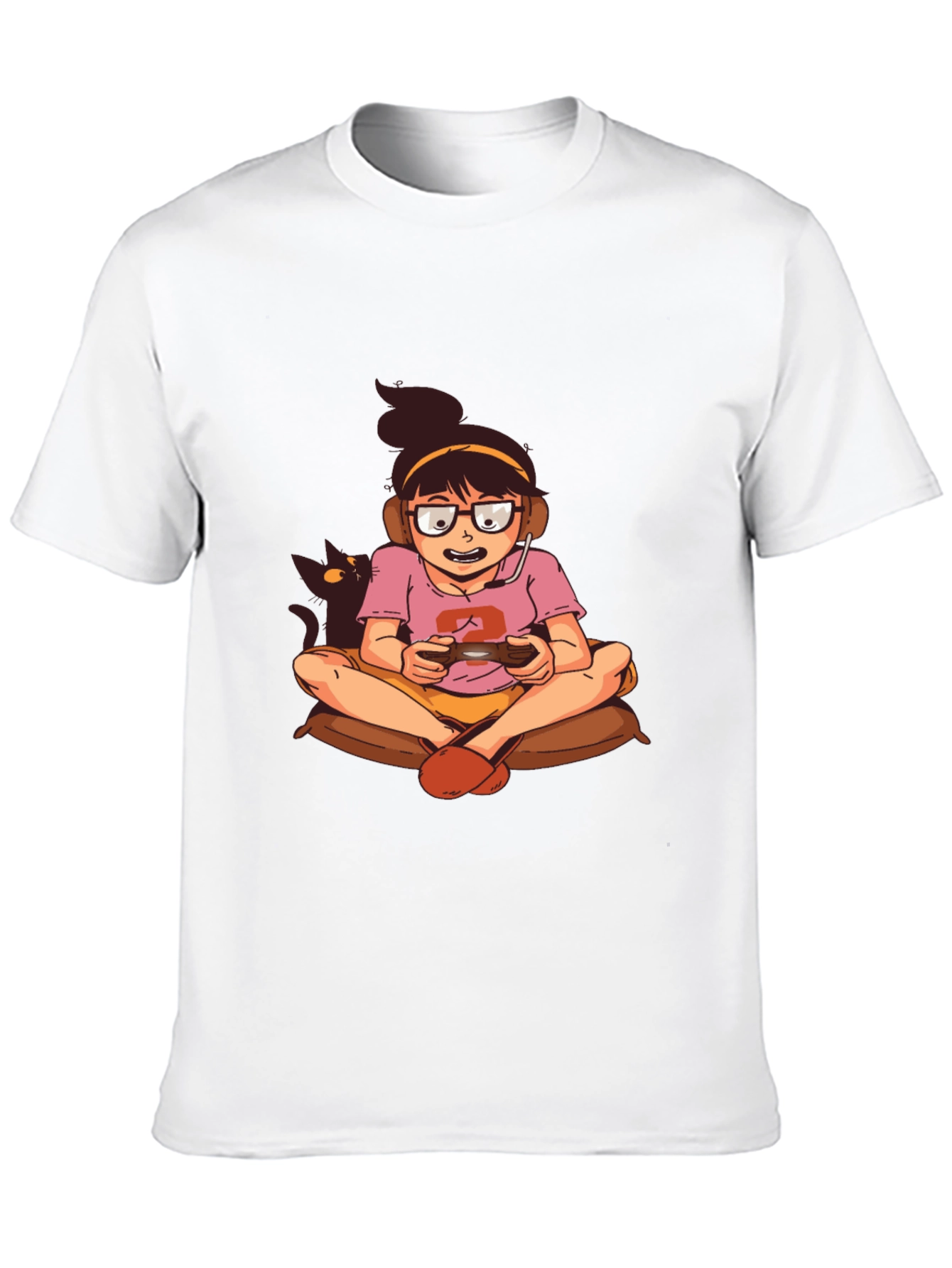 Gamer Girl T-Shirt - Black Cotton Graphic Tee