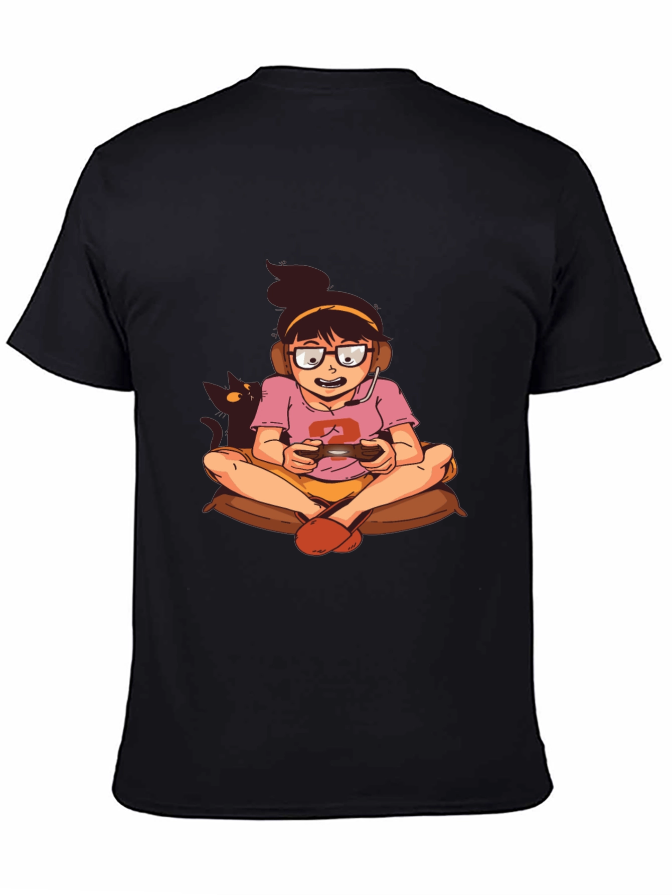 Gamer Girl T-Shirt - Black Cotton Graphic Tee