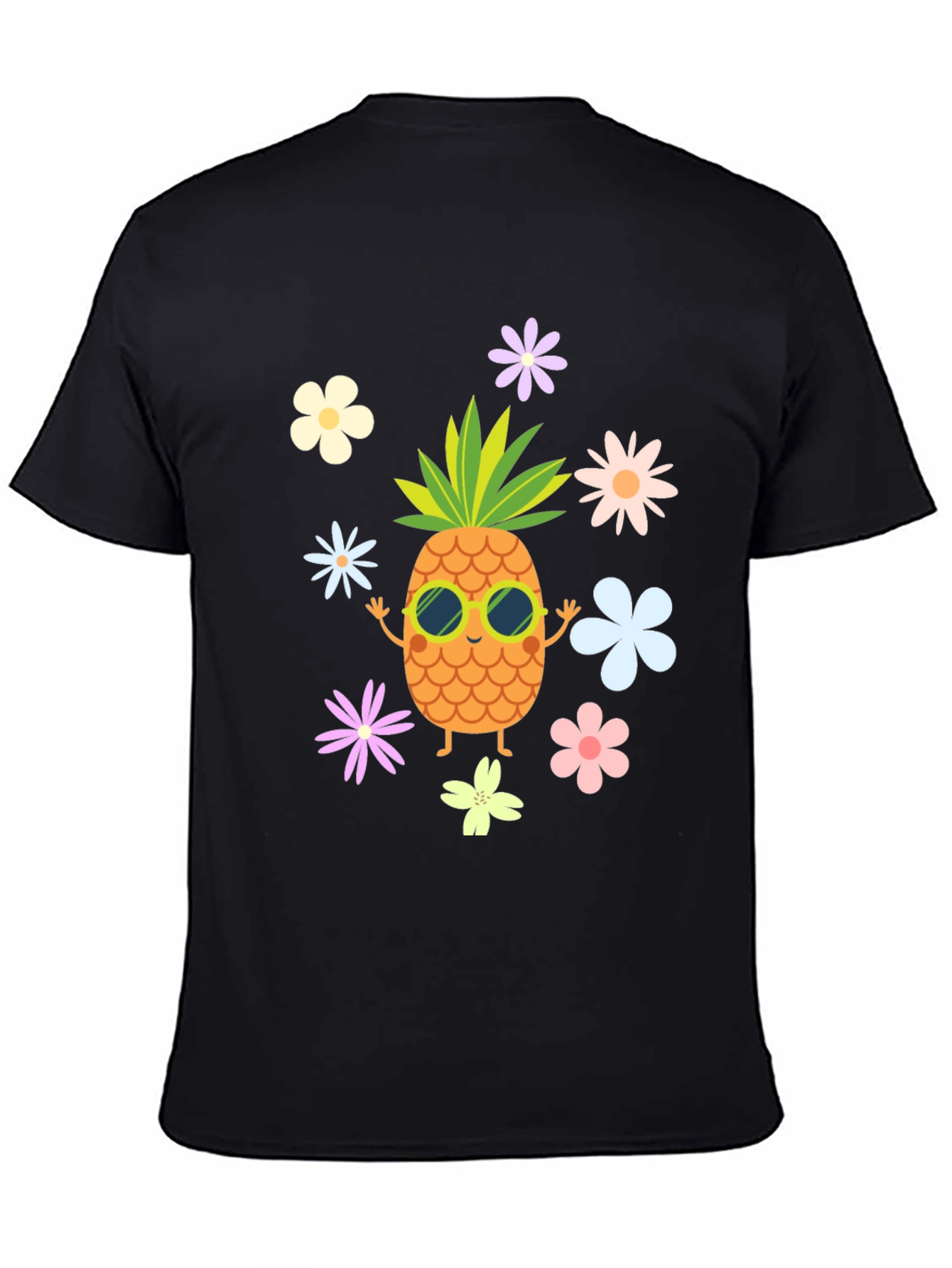 Tropical Pineapple Flower Graphic T-Shirt