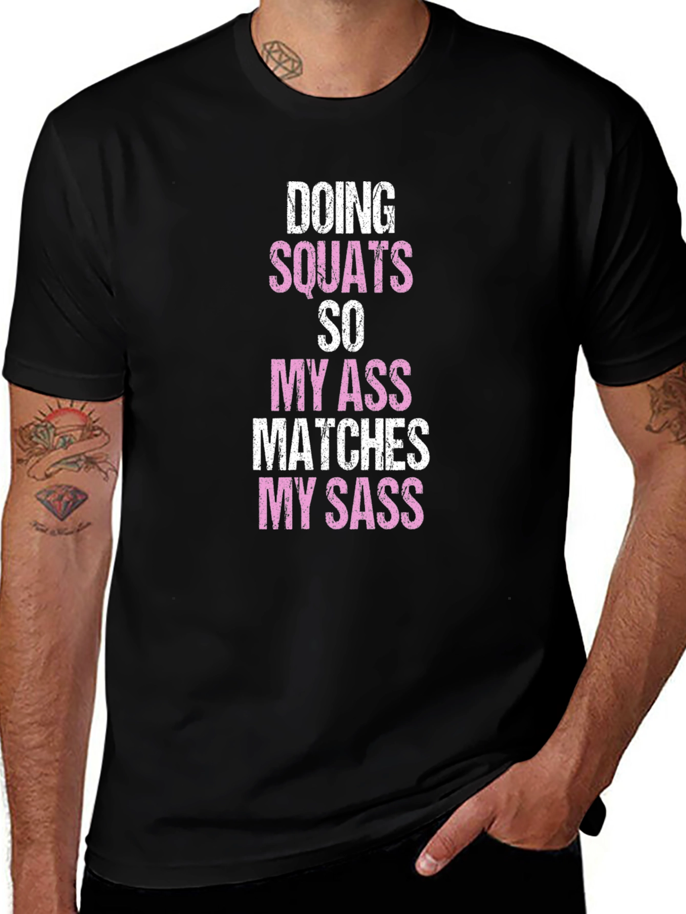 Squats & Sass T-Shirt - Funny Workout Tee