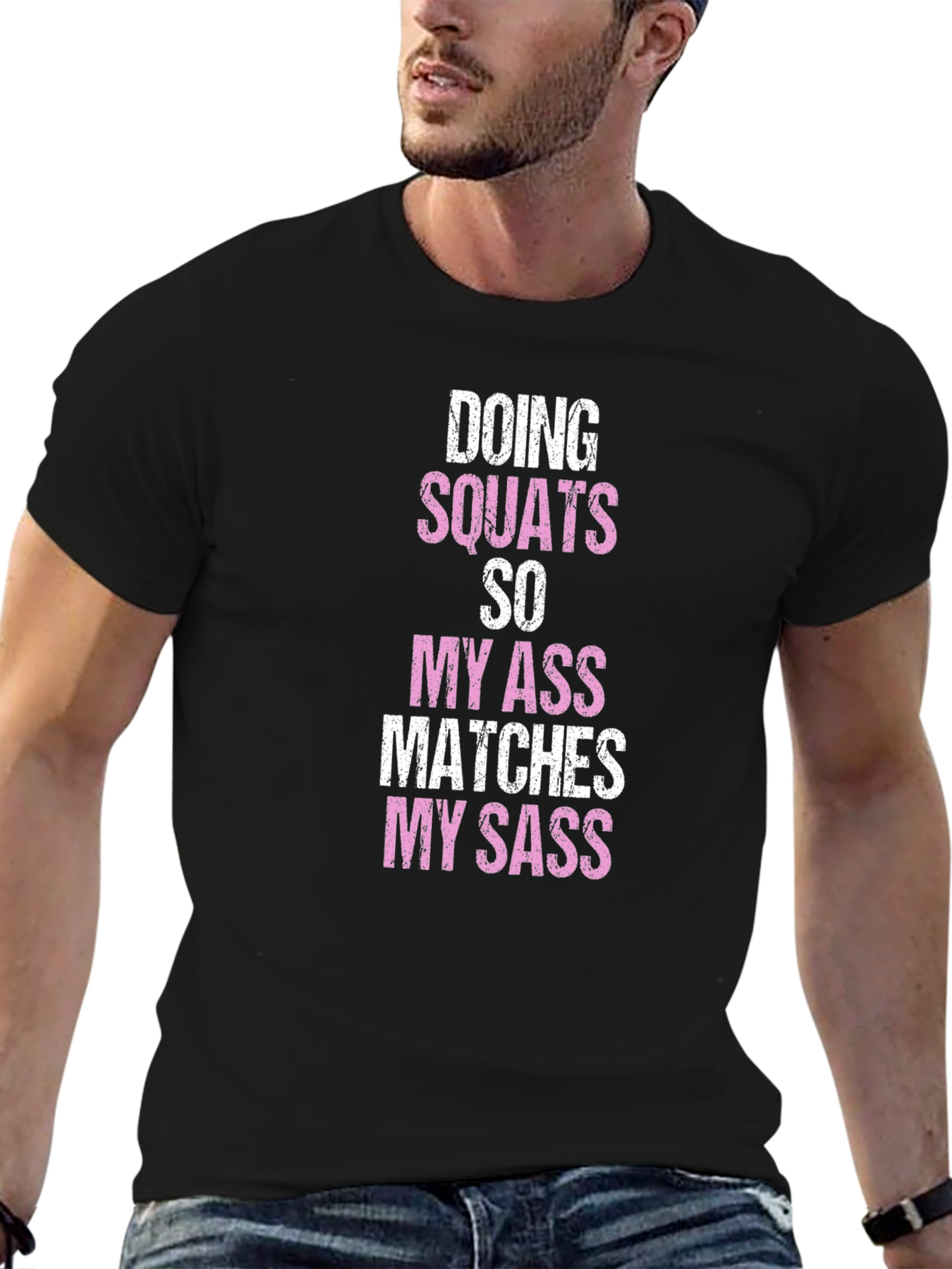 Squats & Sass T-Shirt - Funny Workout Tee