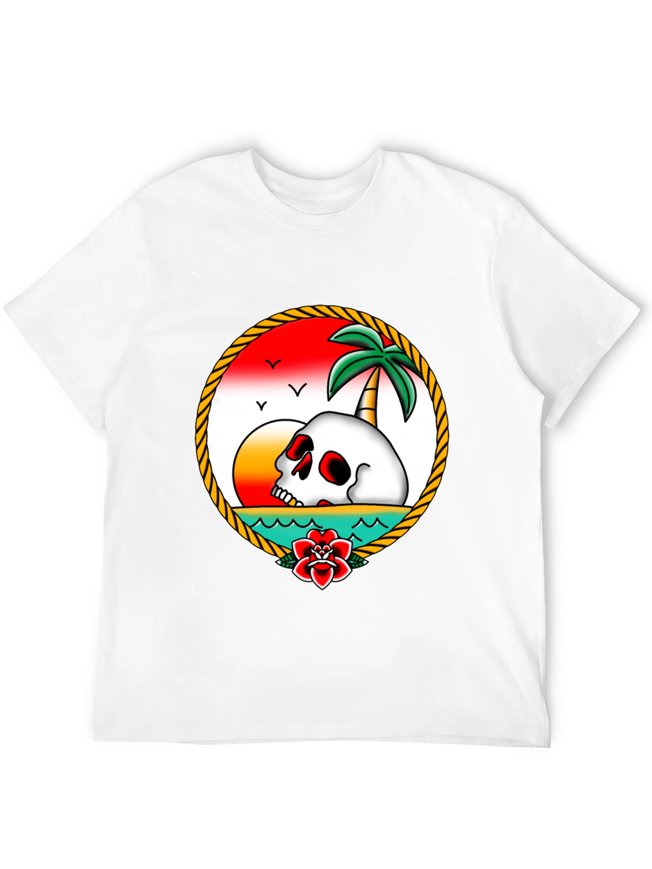 Skull Island T-Shirt - Retro Tropical Design