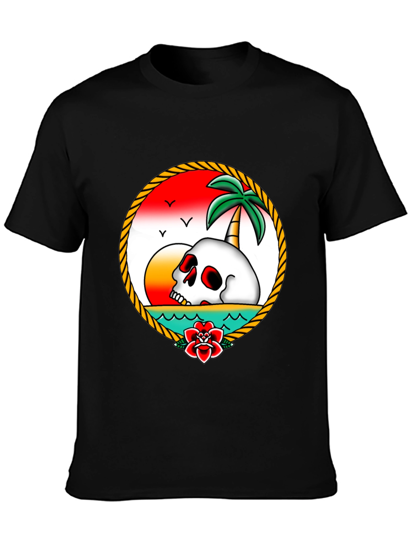 Skull Island T-Shirt - Retro Tropical Design