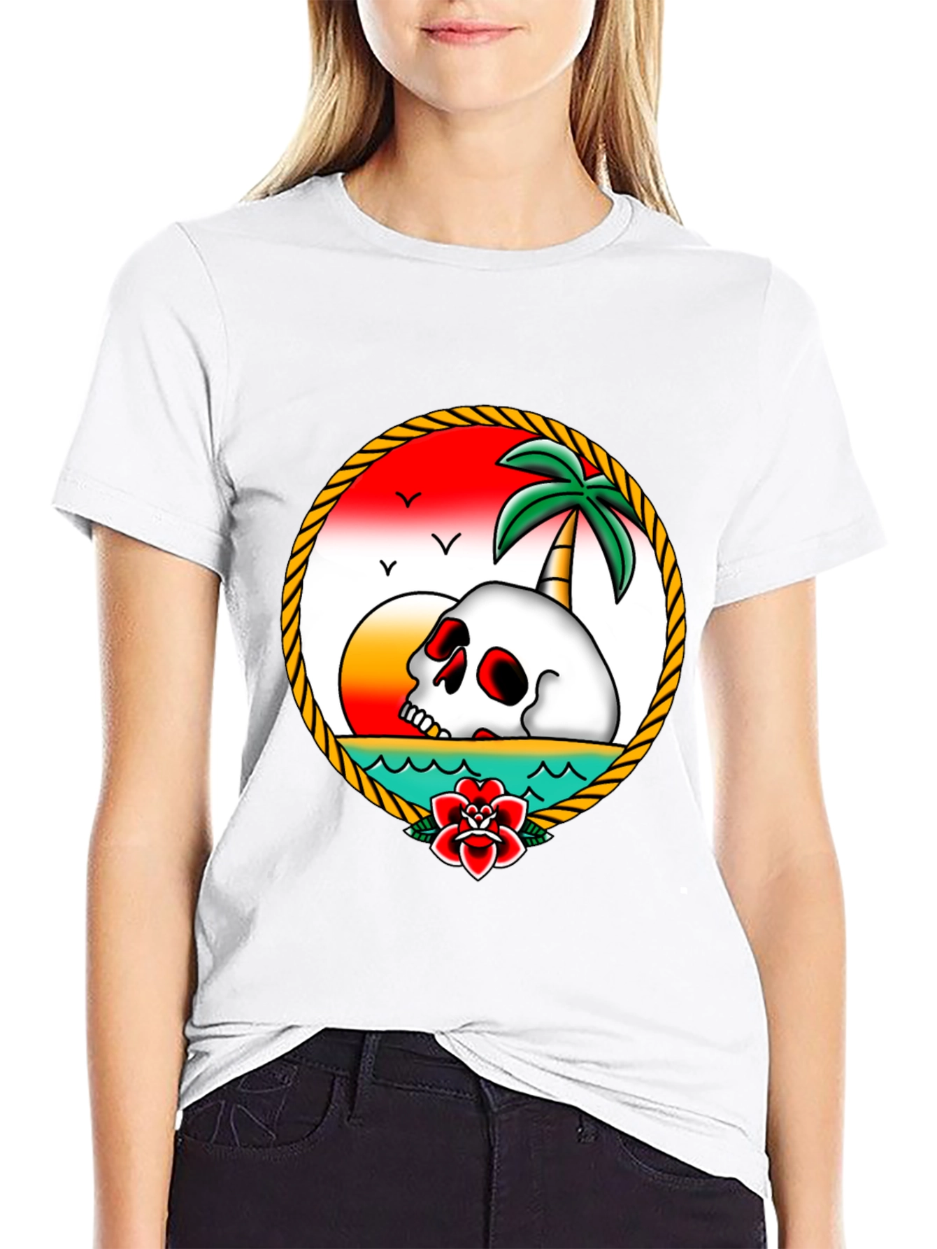 Skull Island T-Shirt - Retro Tropical Design