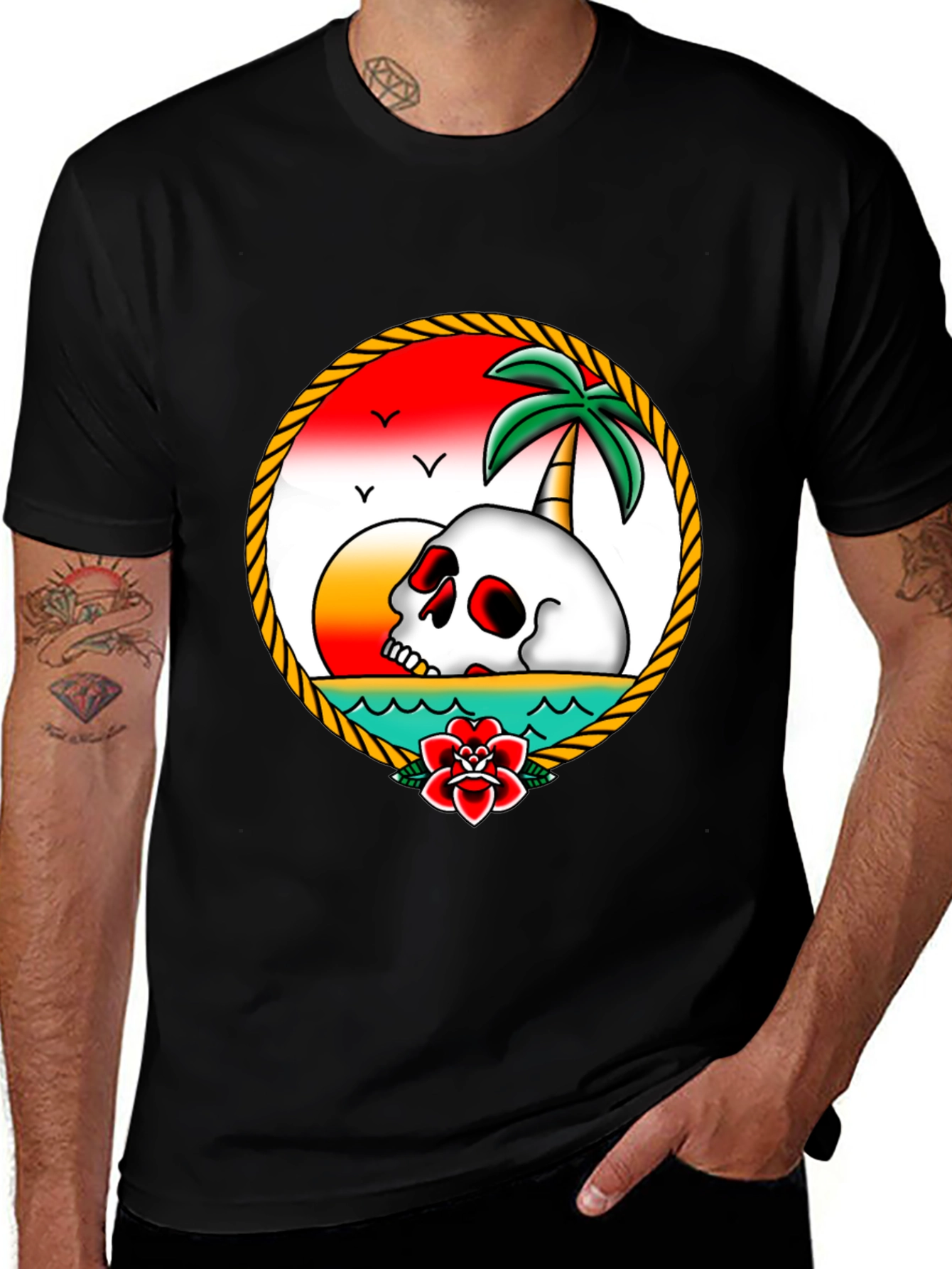 Skull Island T-Shirt - Retro Tropical Design