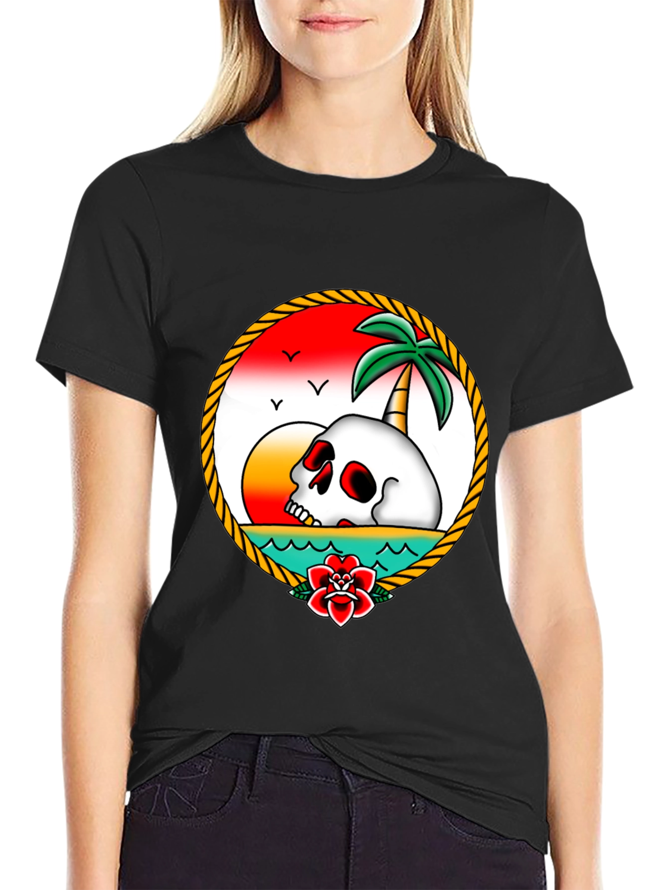 Skull Island T-Shirt - Retro Tropical Design