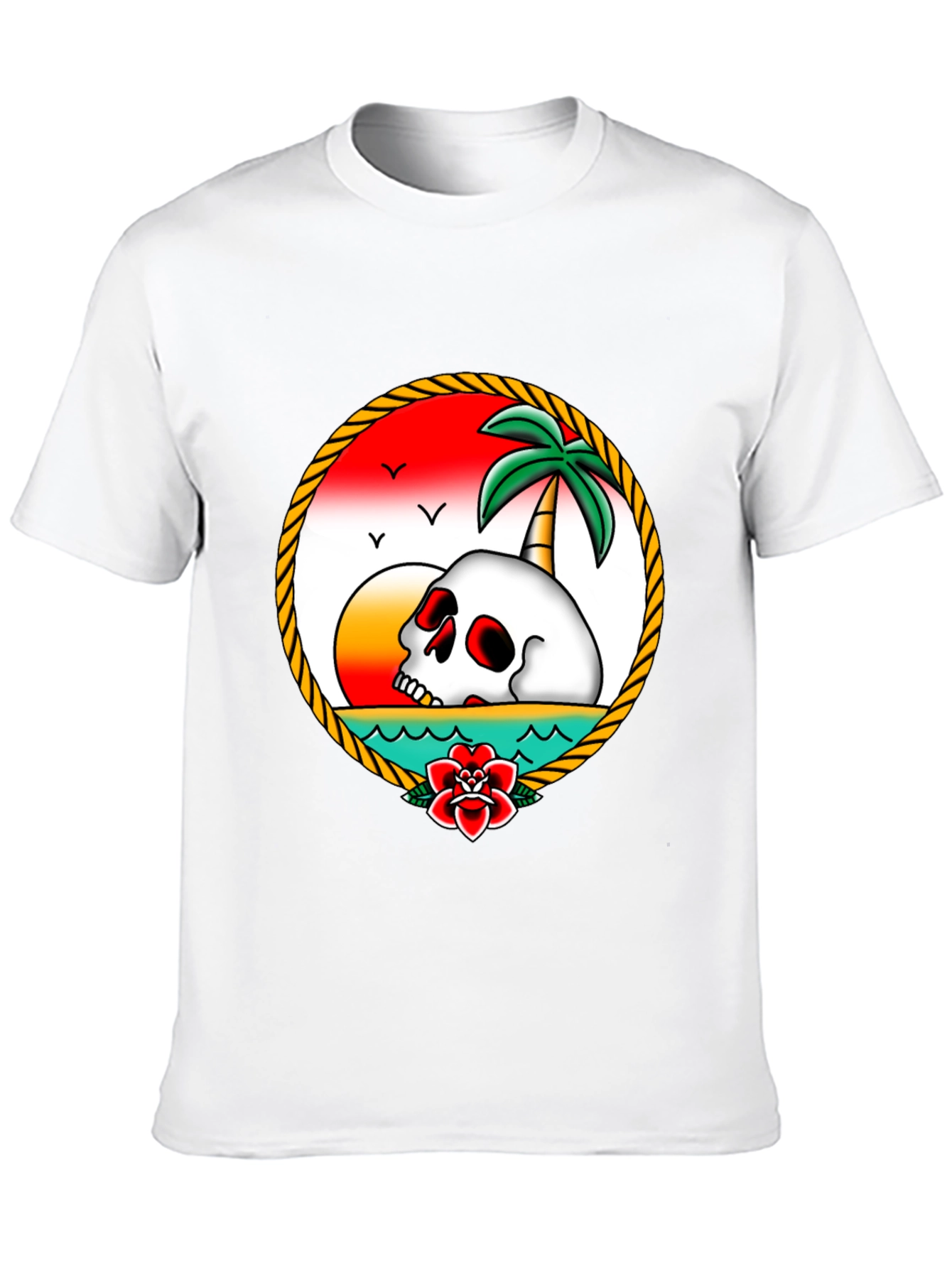 Skull Island T-Shirt - Retro Tropical Design