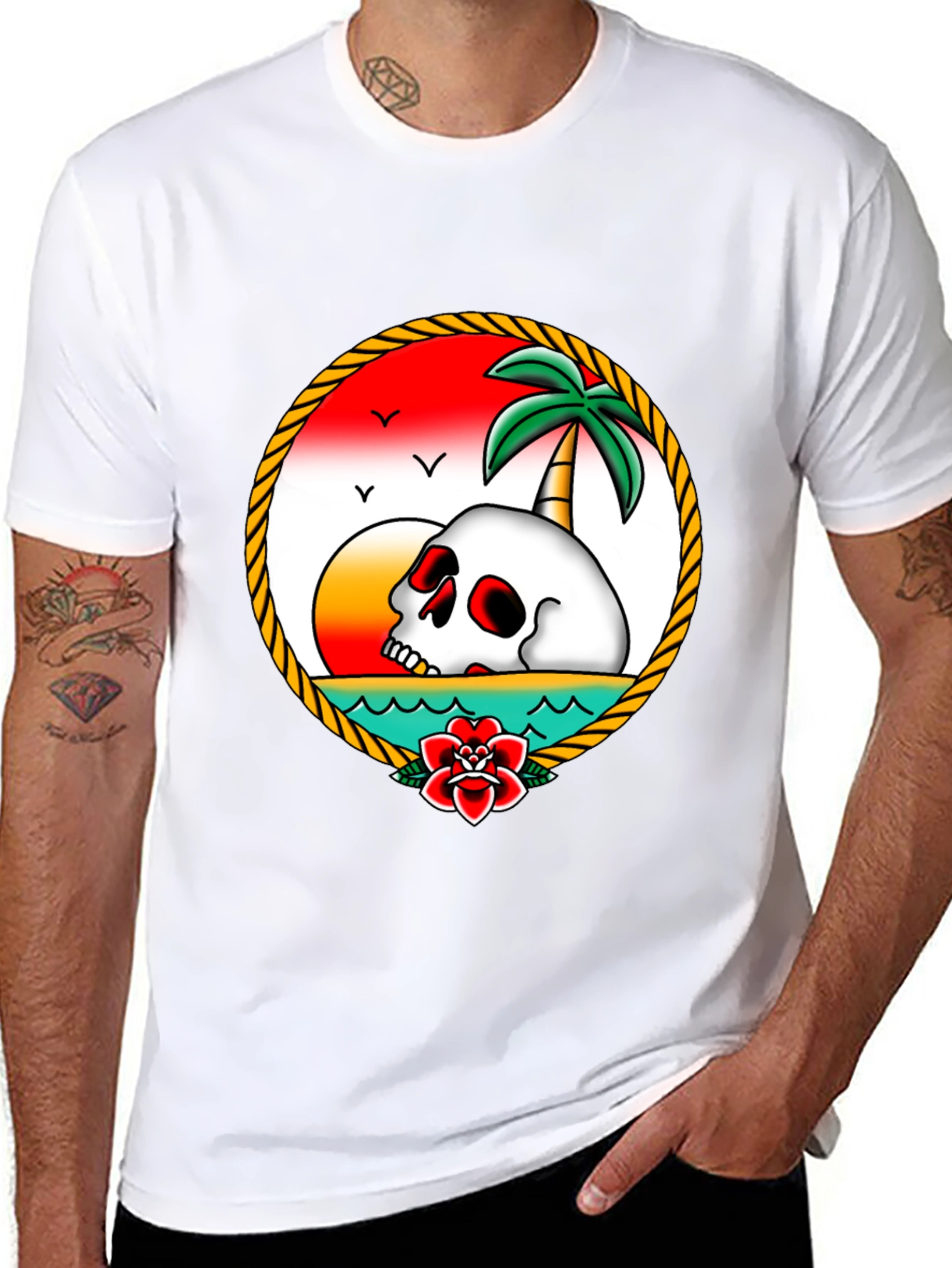 Skull Island T-Shirt - Retro Tropical Design