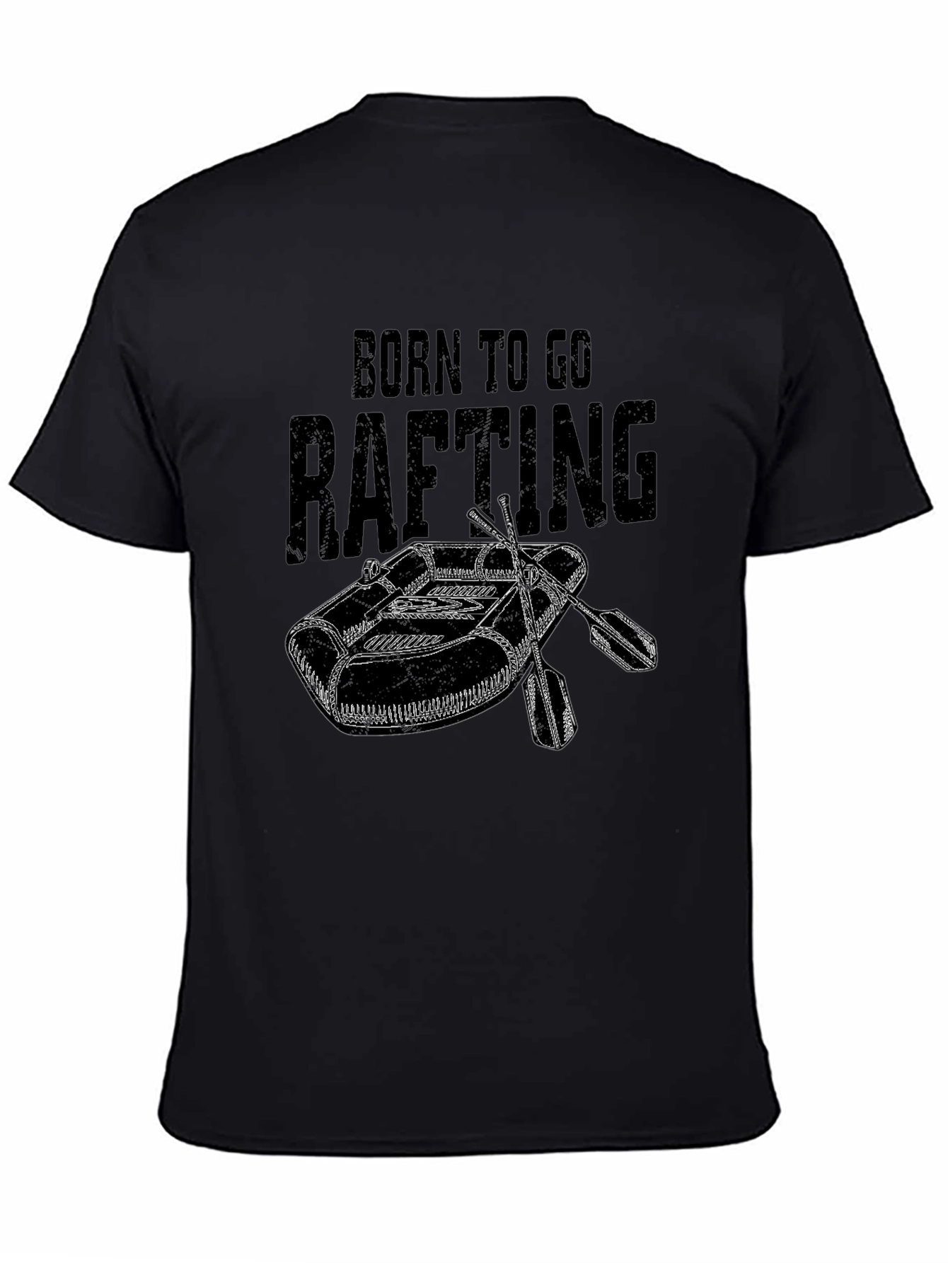 Born to Go Rafting Black T-Shirt