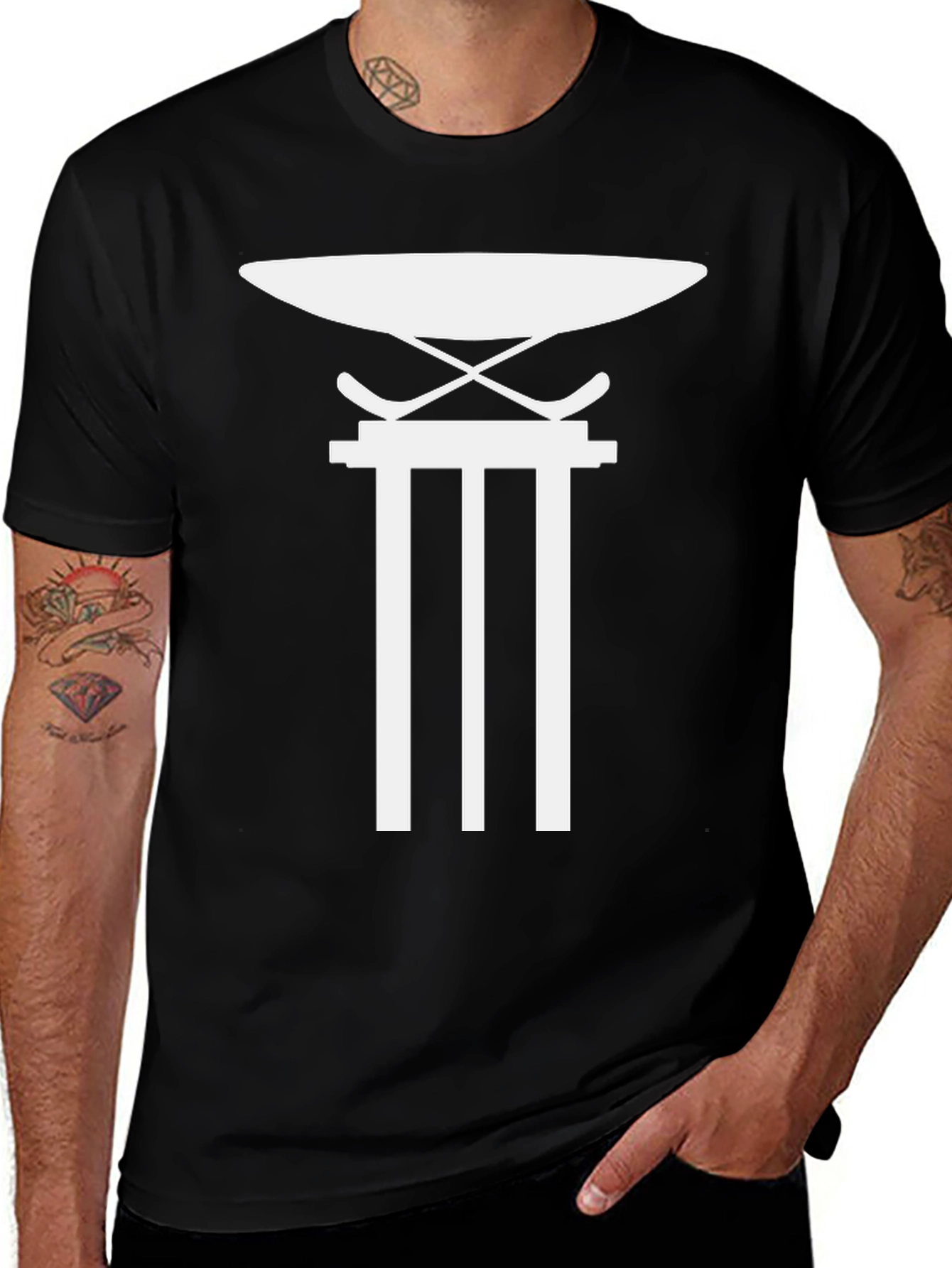 Modern Anvil Pillar Graphic Tee - Black
