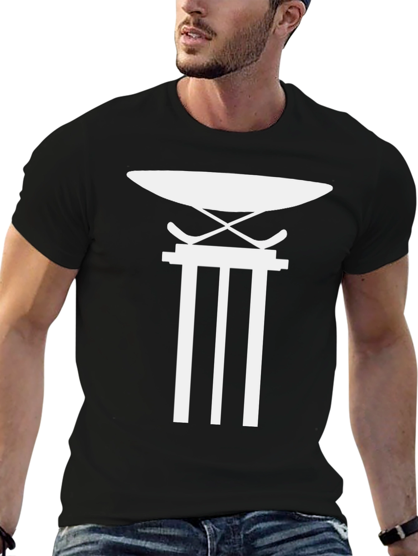 Modern Anvil Pillar Graphic Tee - Black