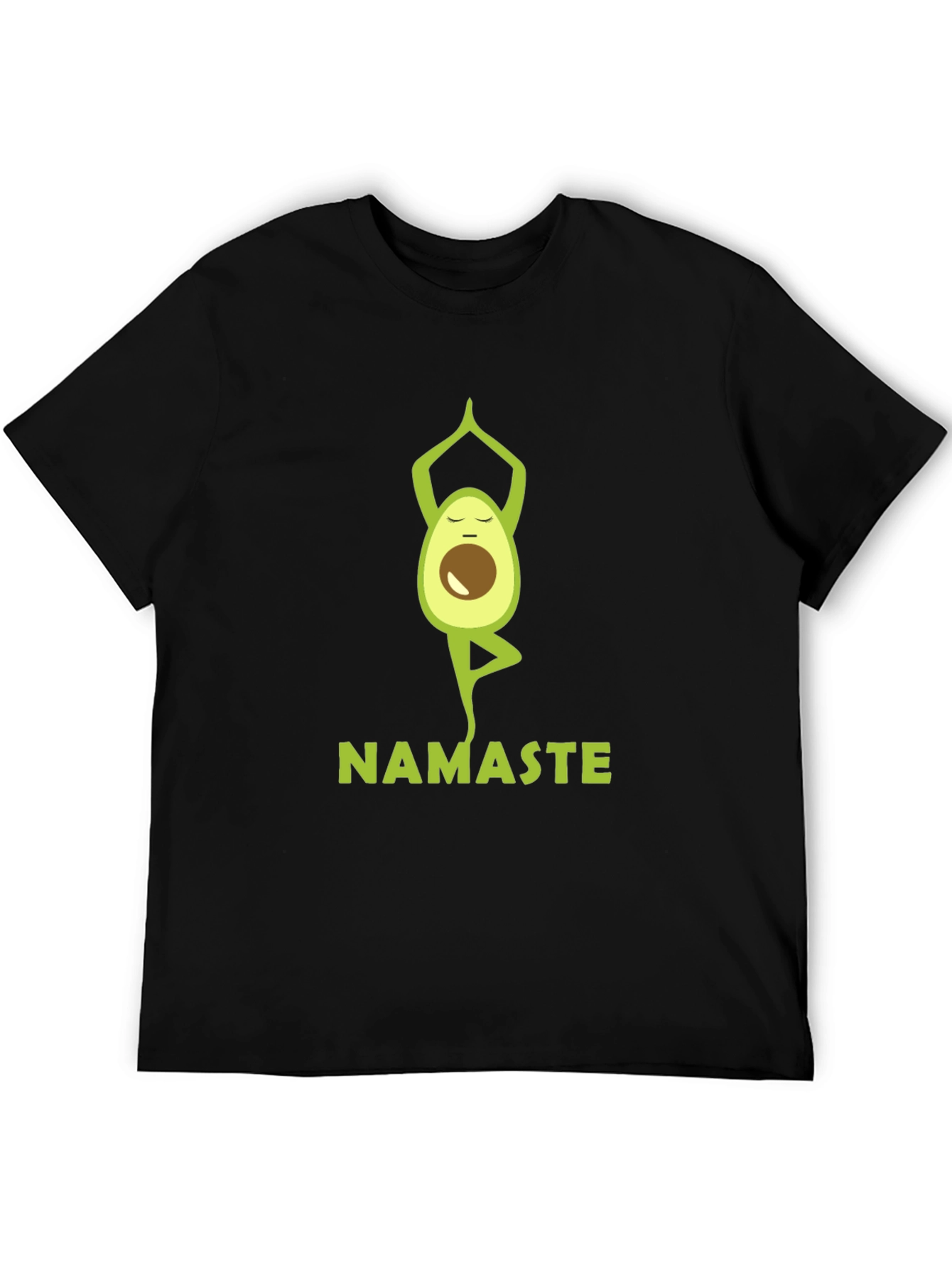 Yoga Avocado Mens Black T-Shirt - Namaste Design