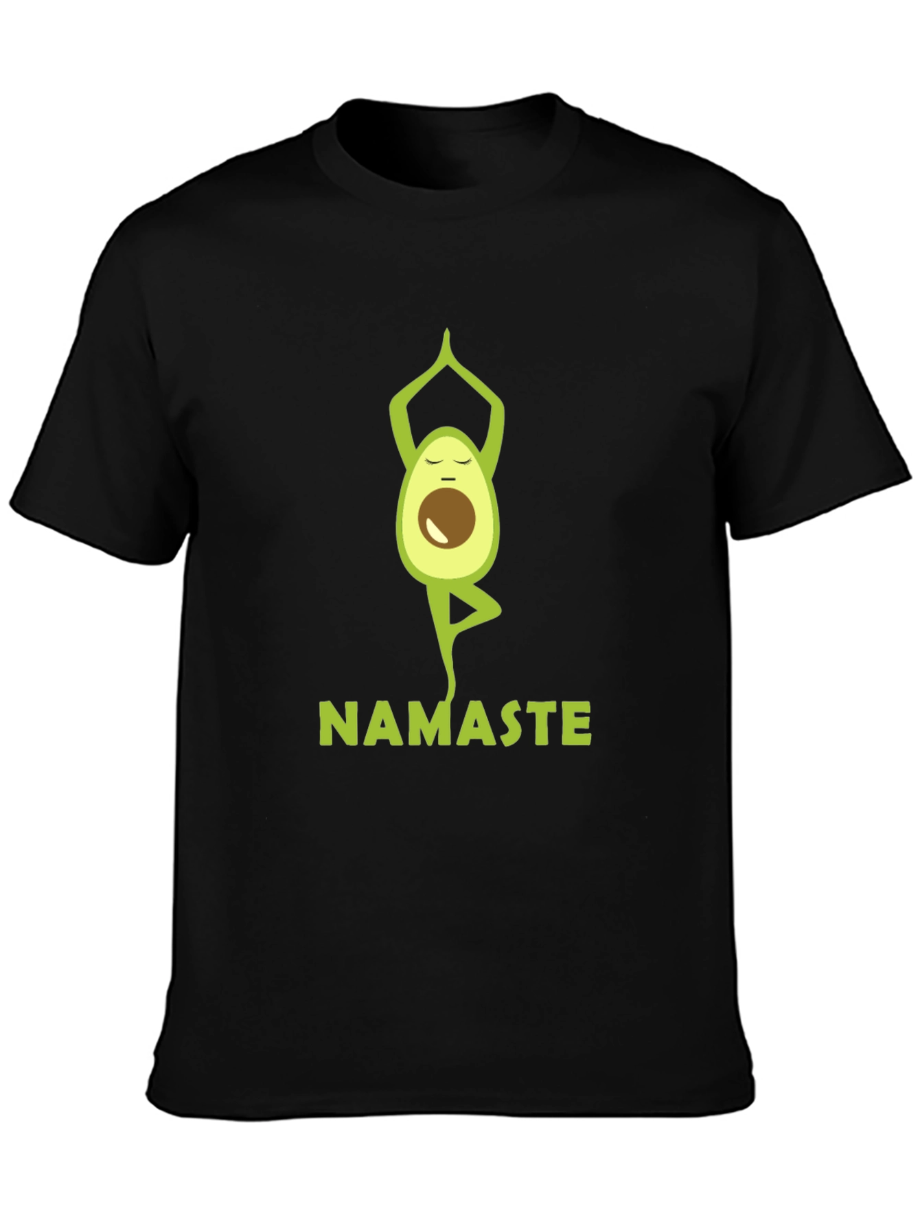 Yoga Avocado Mens Black T-Shirt - Namaste Design