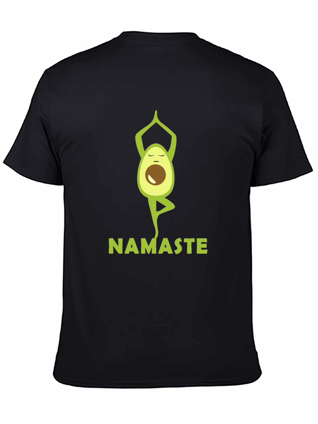 Yoga Avocado Mens Black T-Shirt - Namaste Design