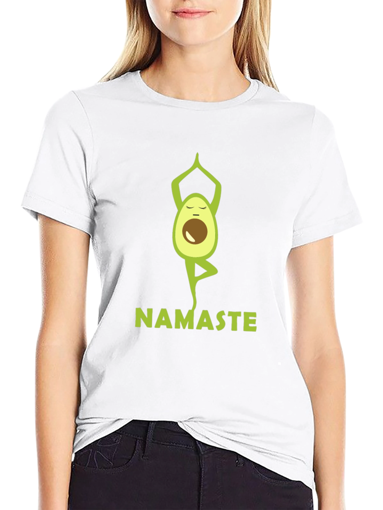 Yoga Avocado Mens Black T-Shirt - Namaste Design