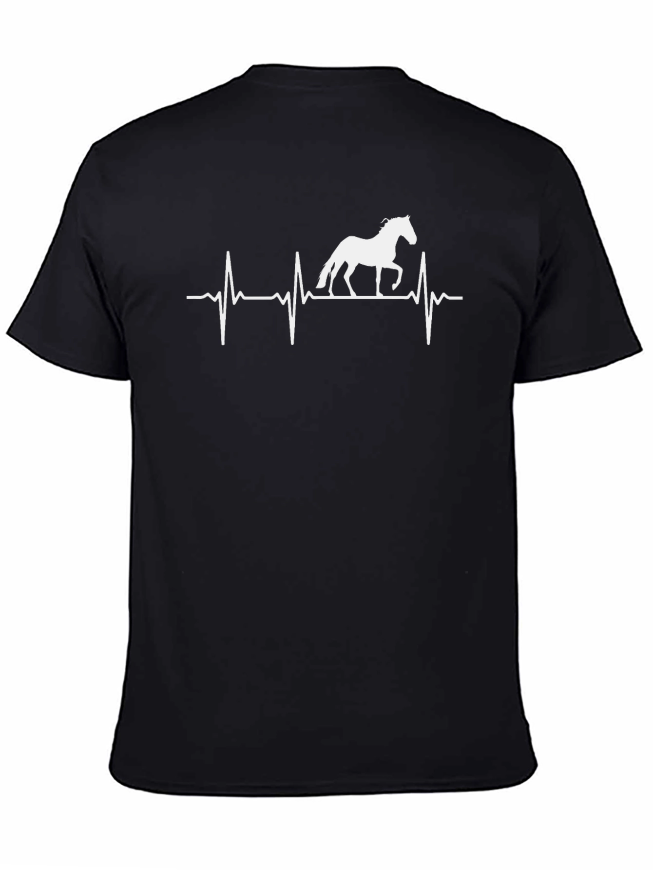 Horse Heartbeat Graphic Tee - Black Unisex T-Shirt
