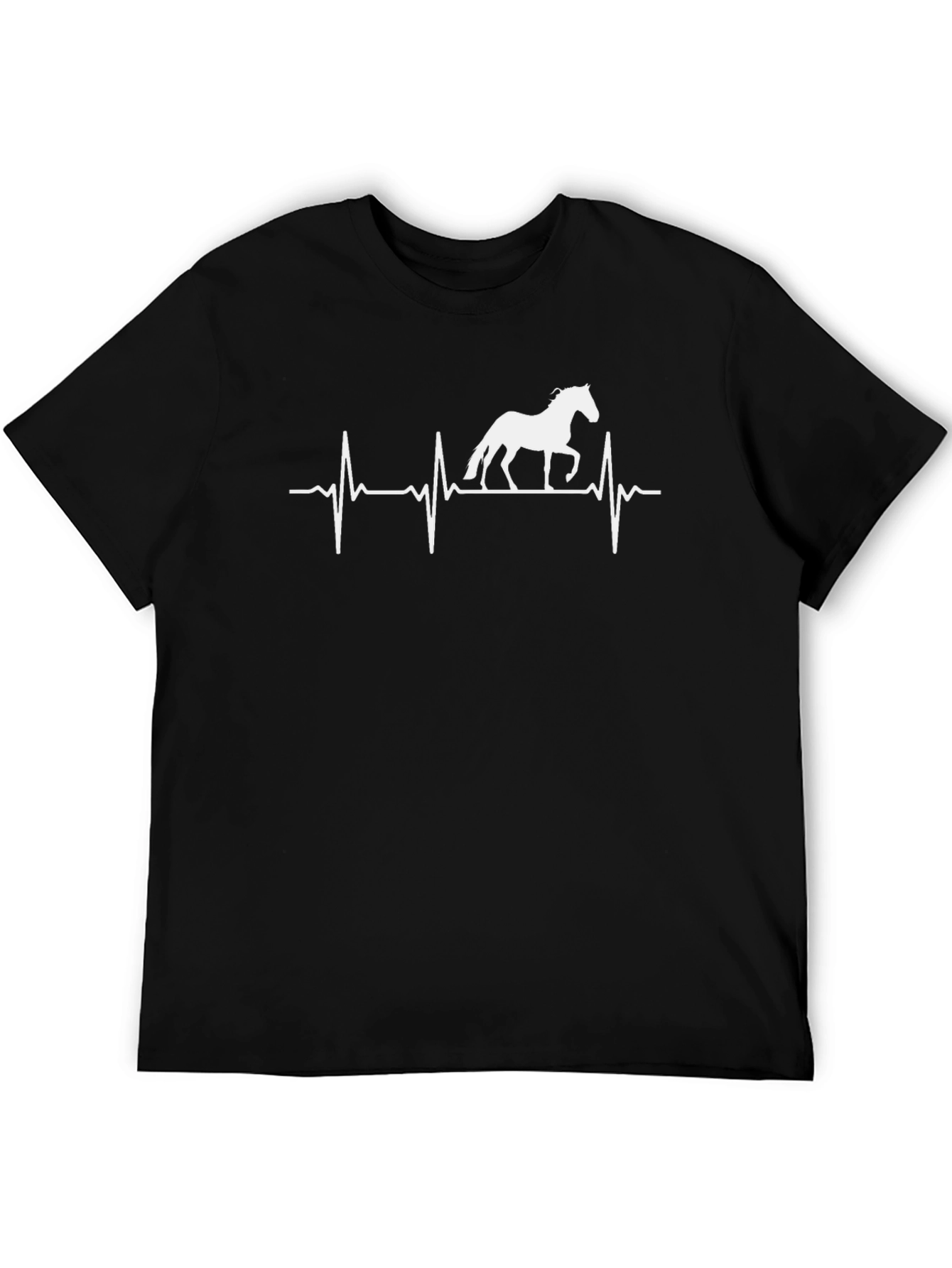 Horse Heartbeat Graphic Tee - Black Unisex T-Shirt