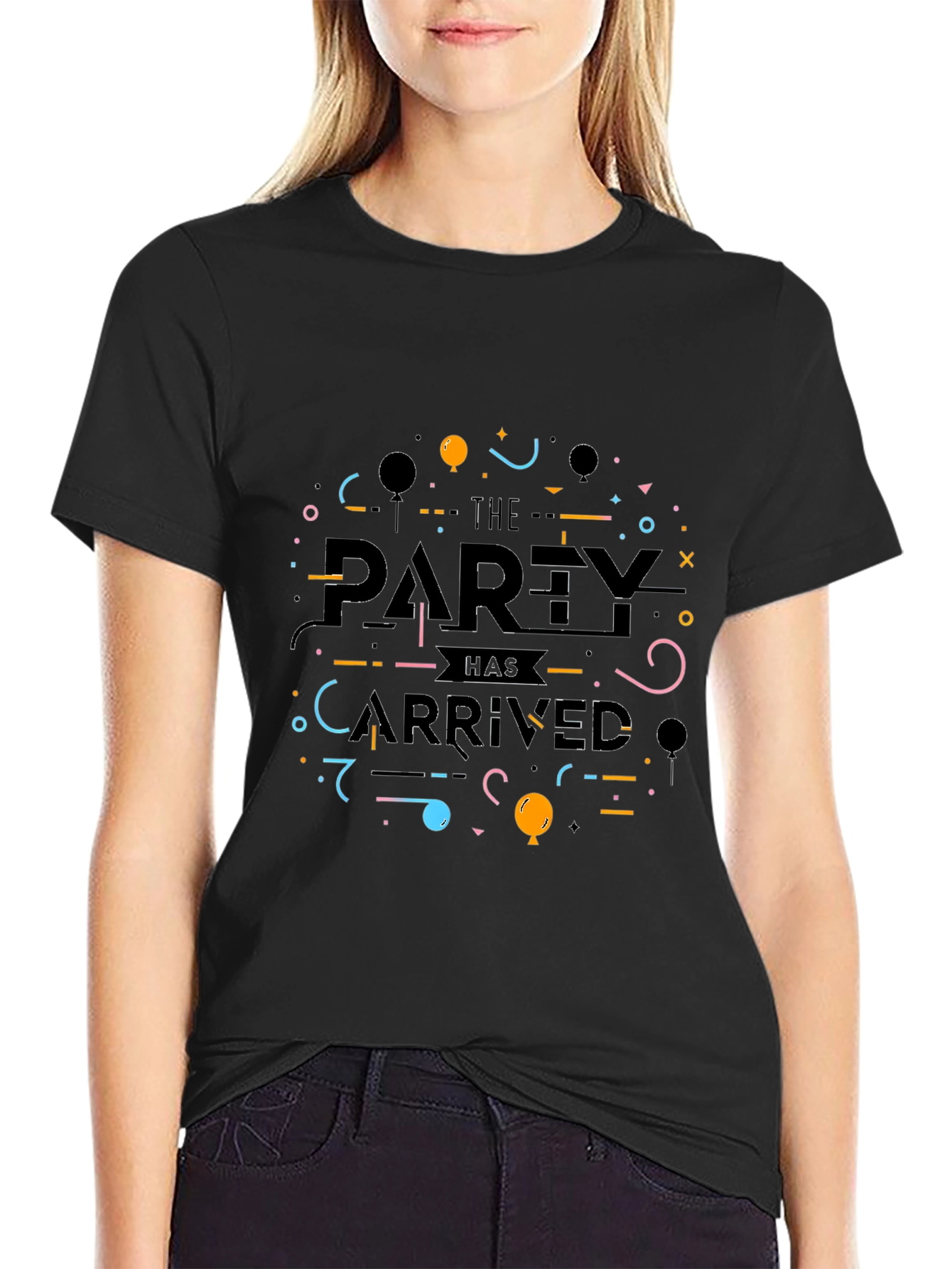 Partys Here Graphic T-Shirt - Black