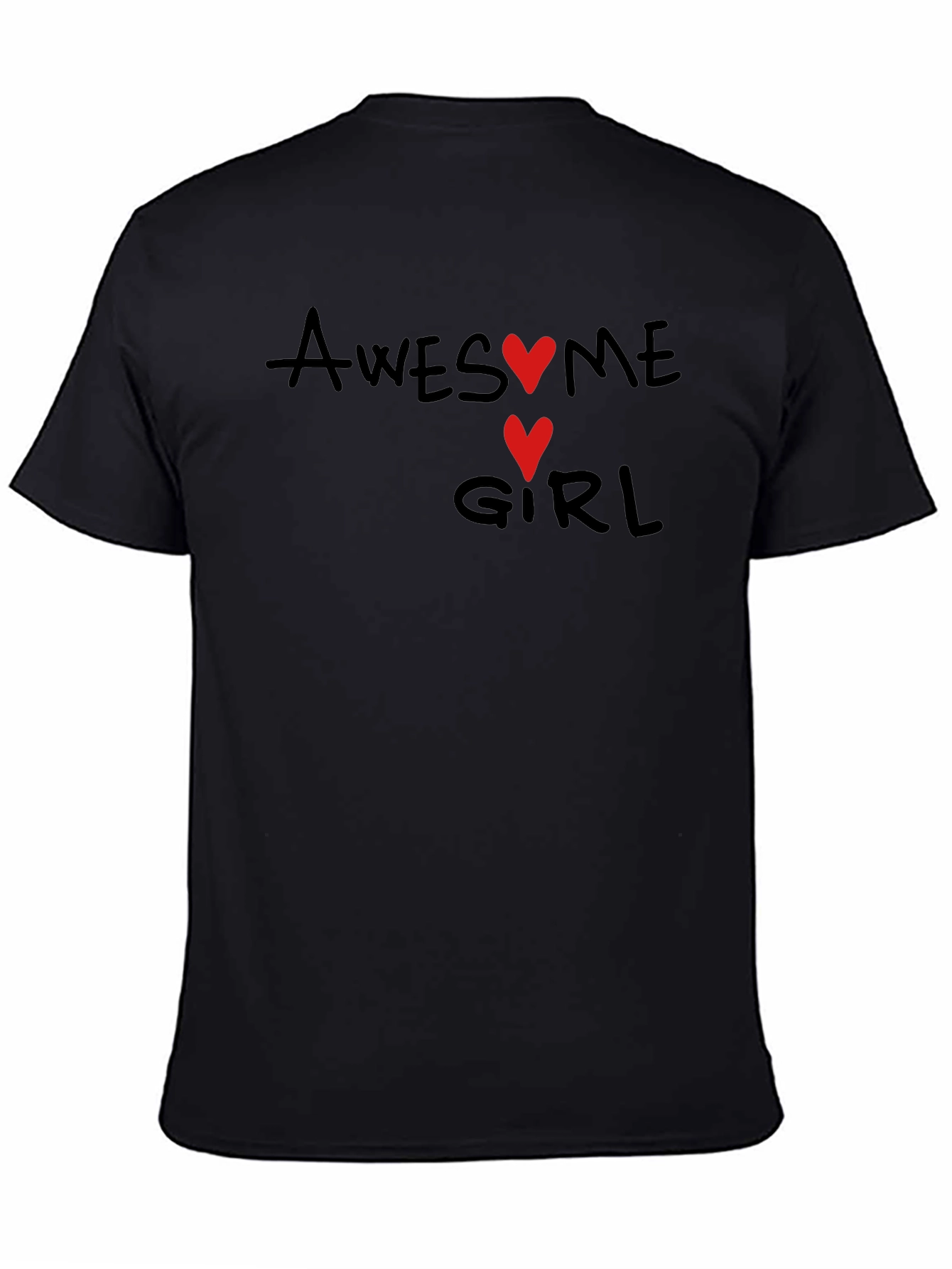 Awesome Girl Graphic Tee - Black Cotton T-Shirt