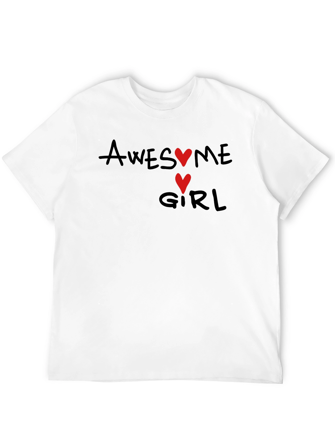 Awesome Girl Graphic Tee - Black Cotton T-Shirt