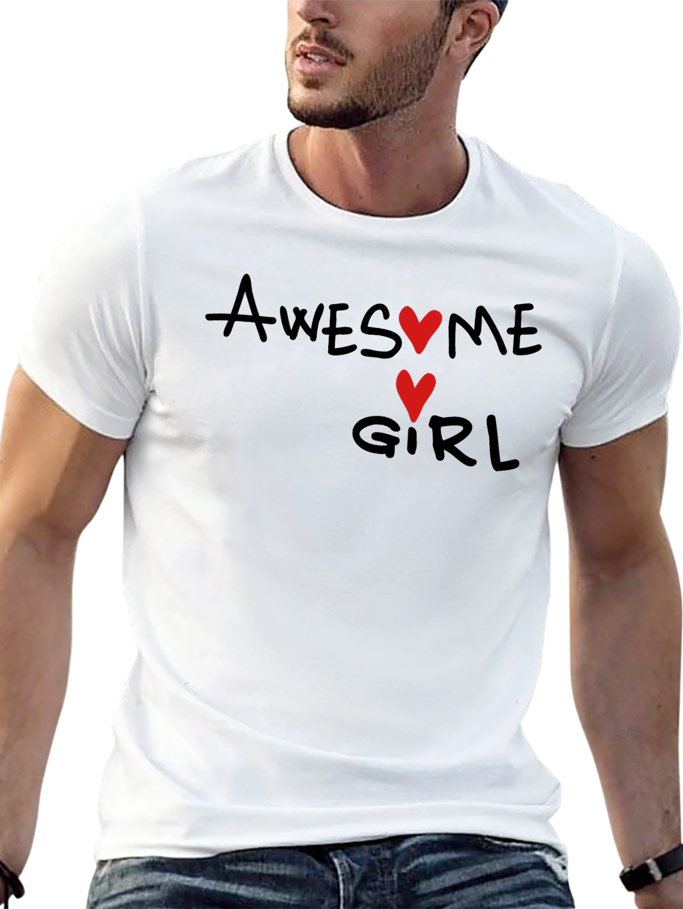Awesome Girl Graphic Tee - Black Cotton T-Shirt