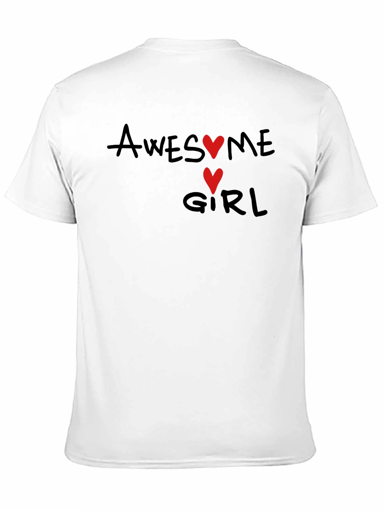 Awesome Girl Graphic Tee - Black Cotton T-Shirt