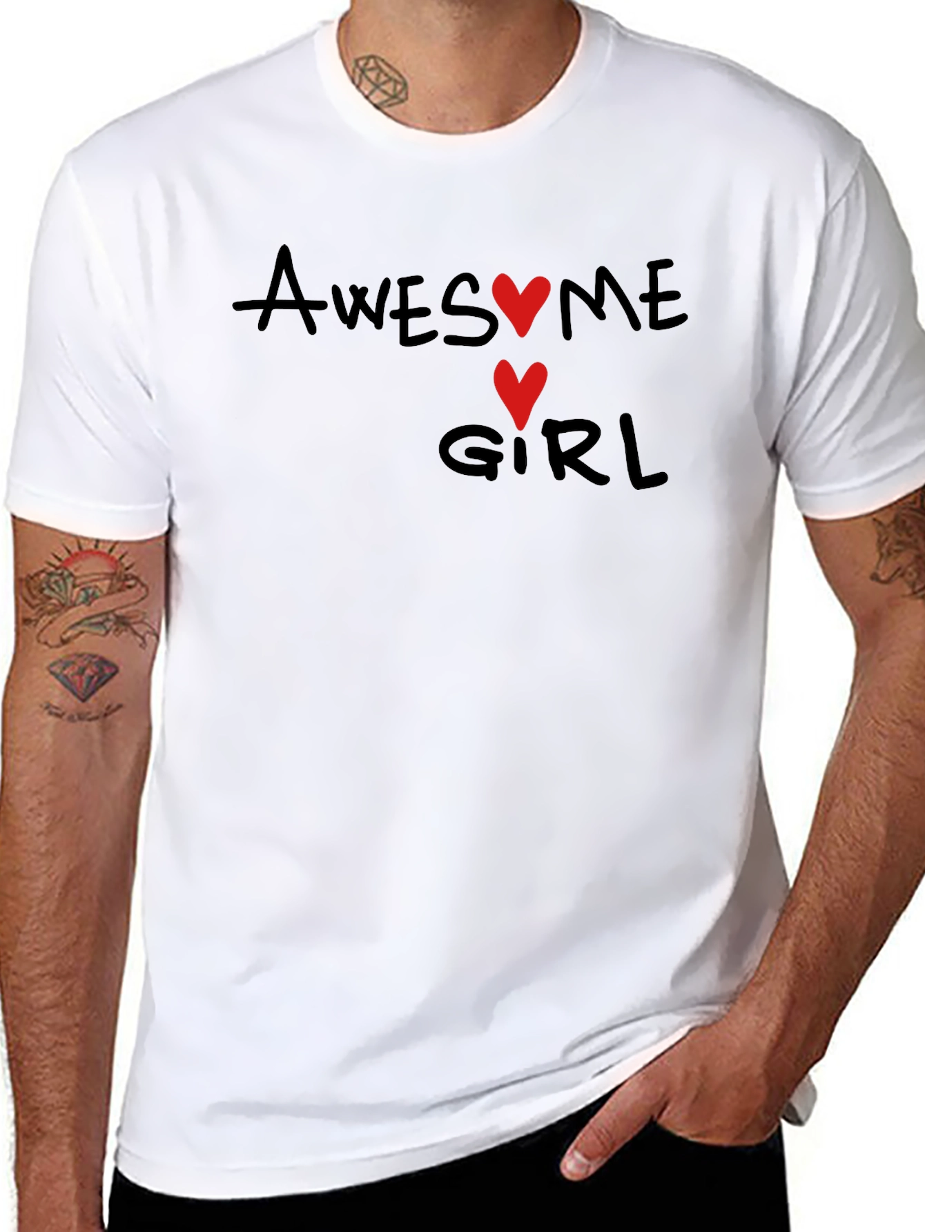 Awesome Girl Graphic Tee - Black Cotton T-Shirt