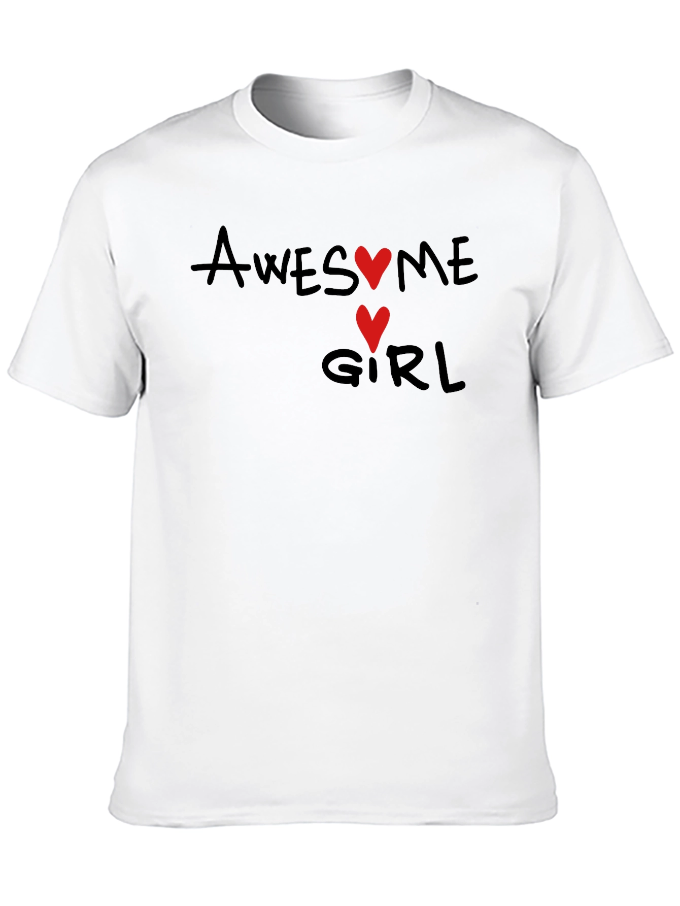 Awesome Girl Graphic Tee - Black Cotton T-Shirt