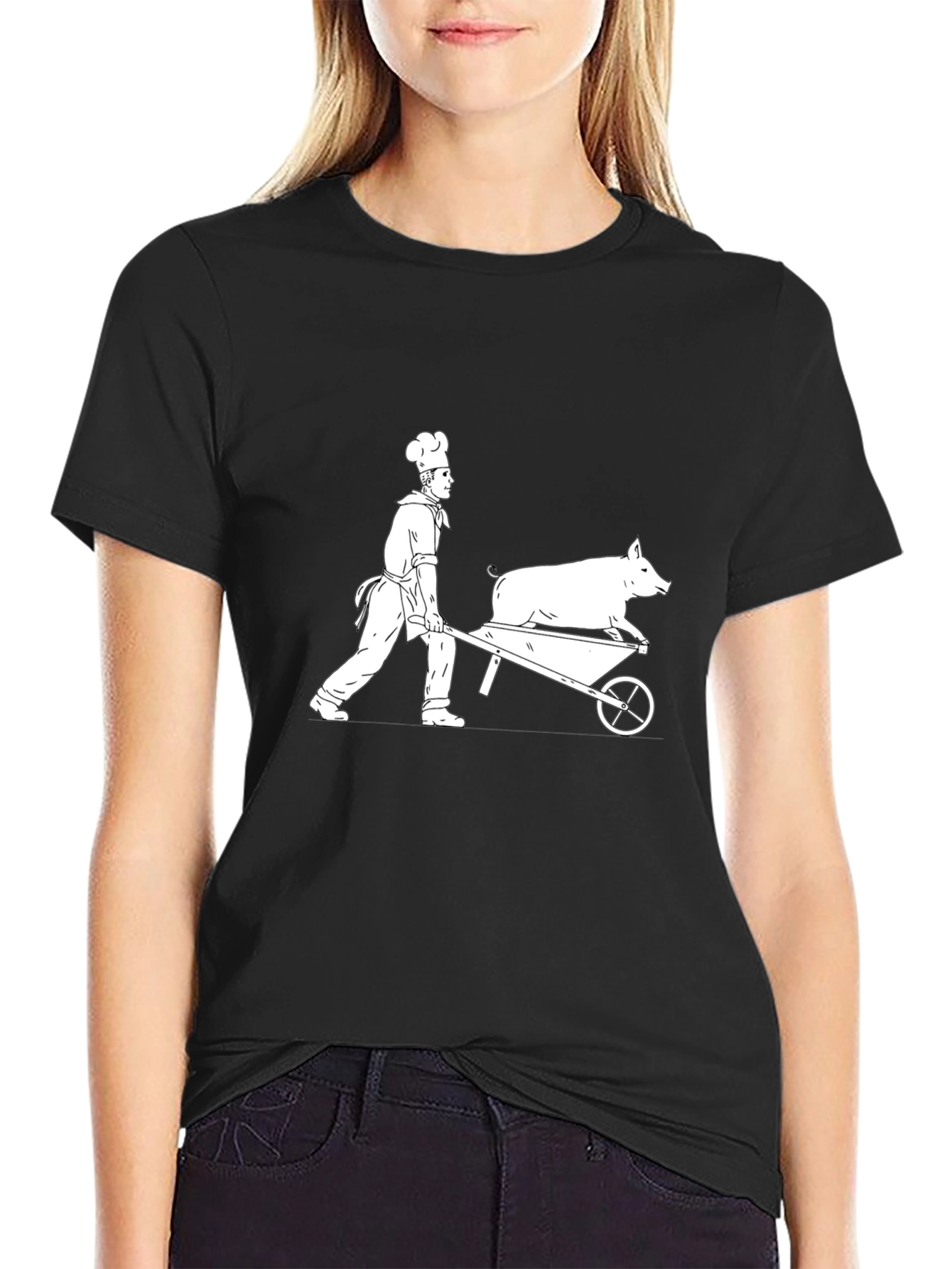 Chef Pig Wheelbarrow Graphic Tee