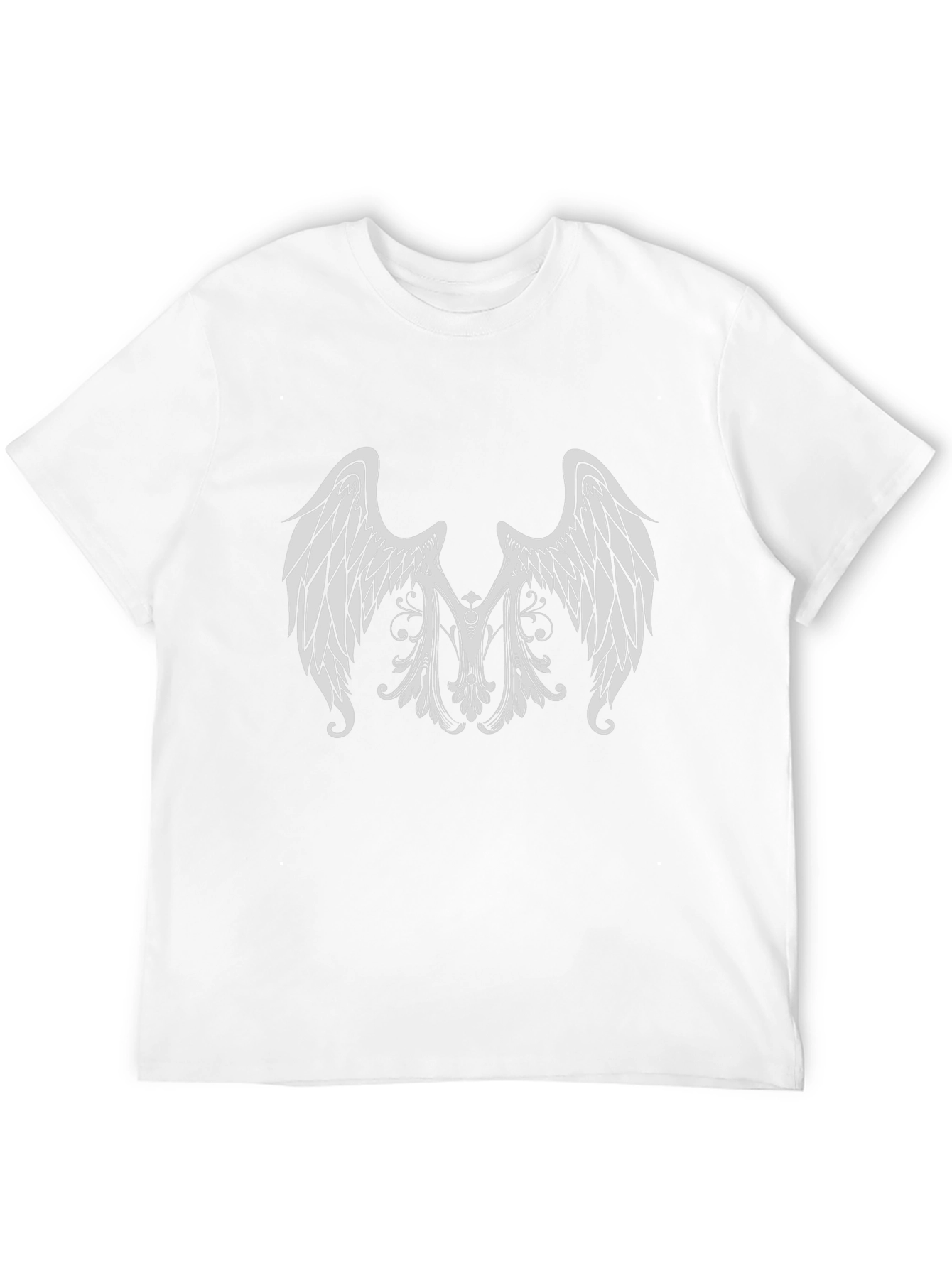 Black T-Shirt with Angel Wing Graphic