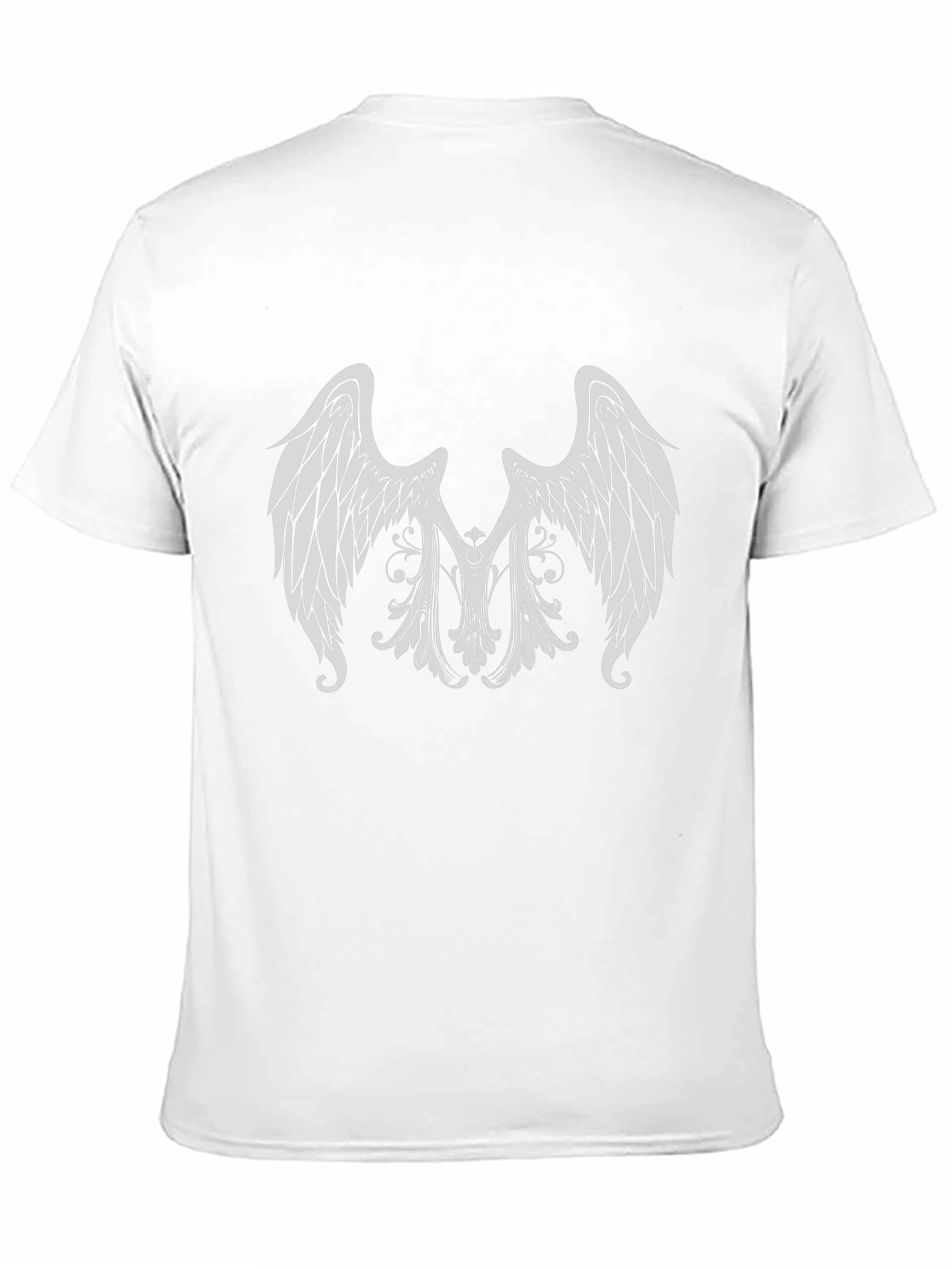 Black T-Shirt with Angel Wing Graphic