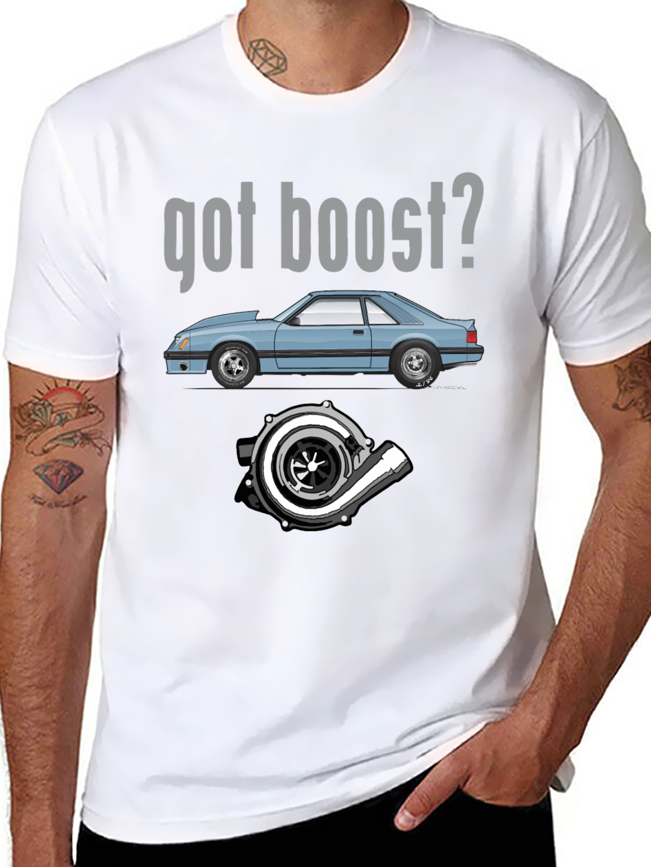 Got Boost? Black Graphic Tee for Car Enthusiasts
