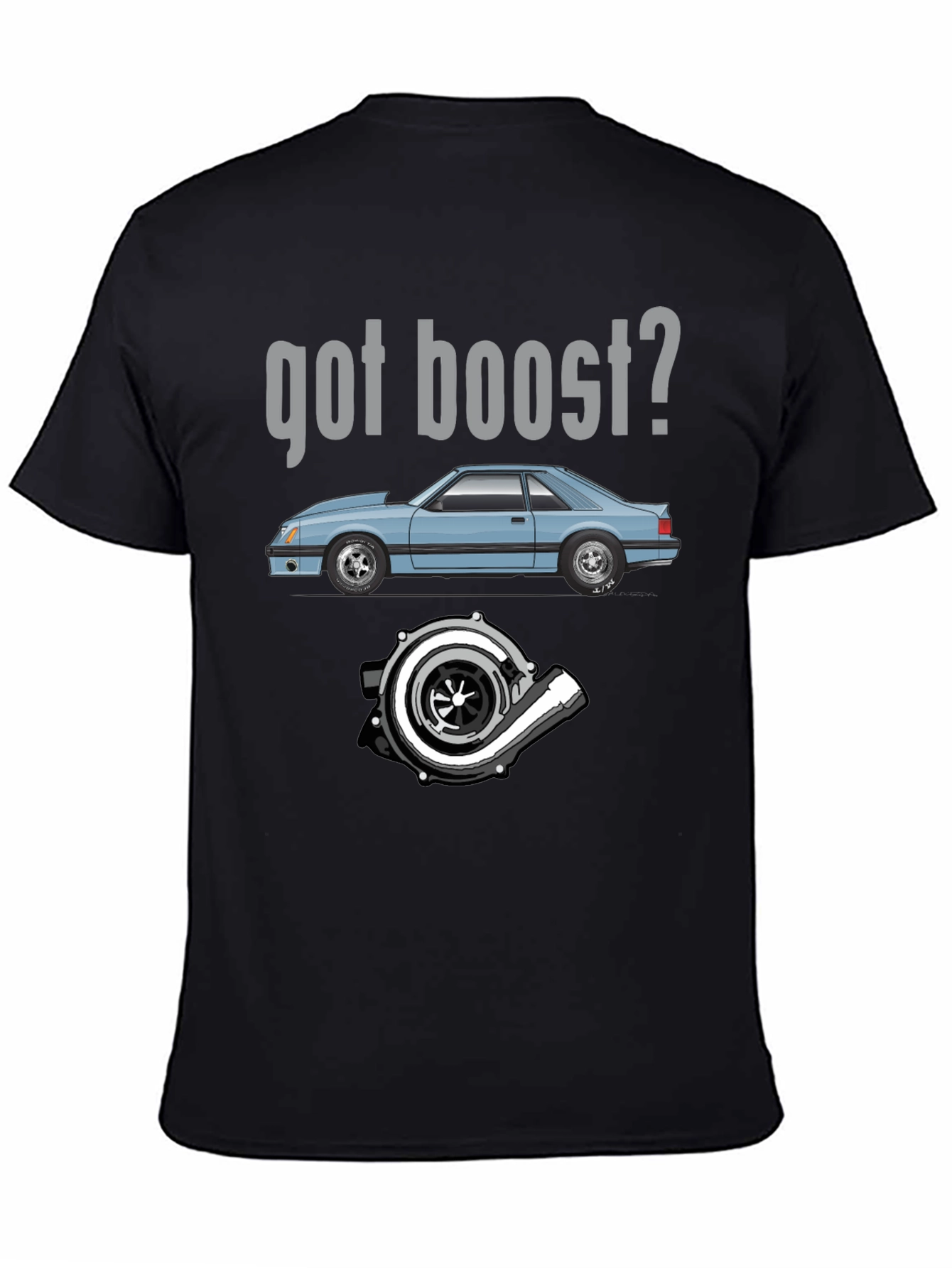 Got Boost? Black Graphic Tee for Car Enthusiasts