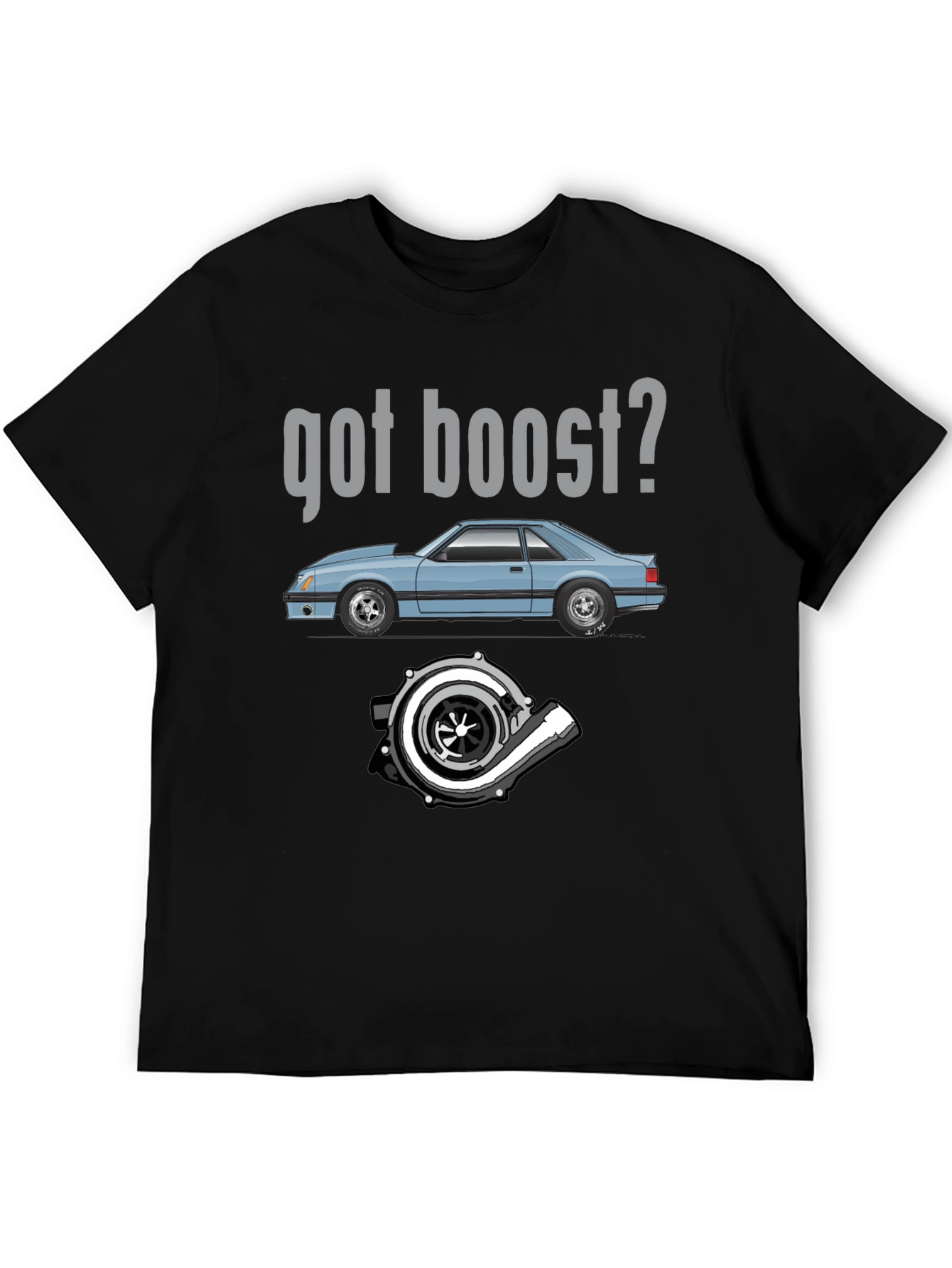Got Boost? Black Graphic Tee for Car Enthusiasts