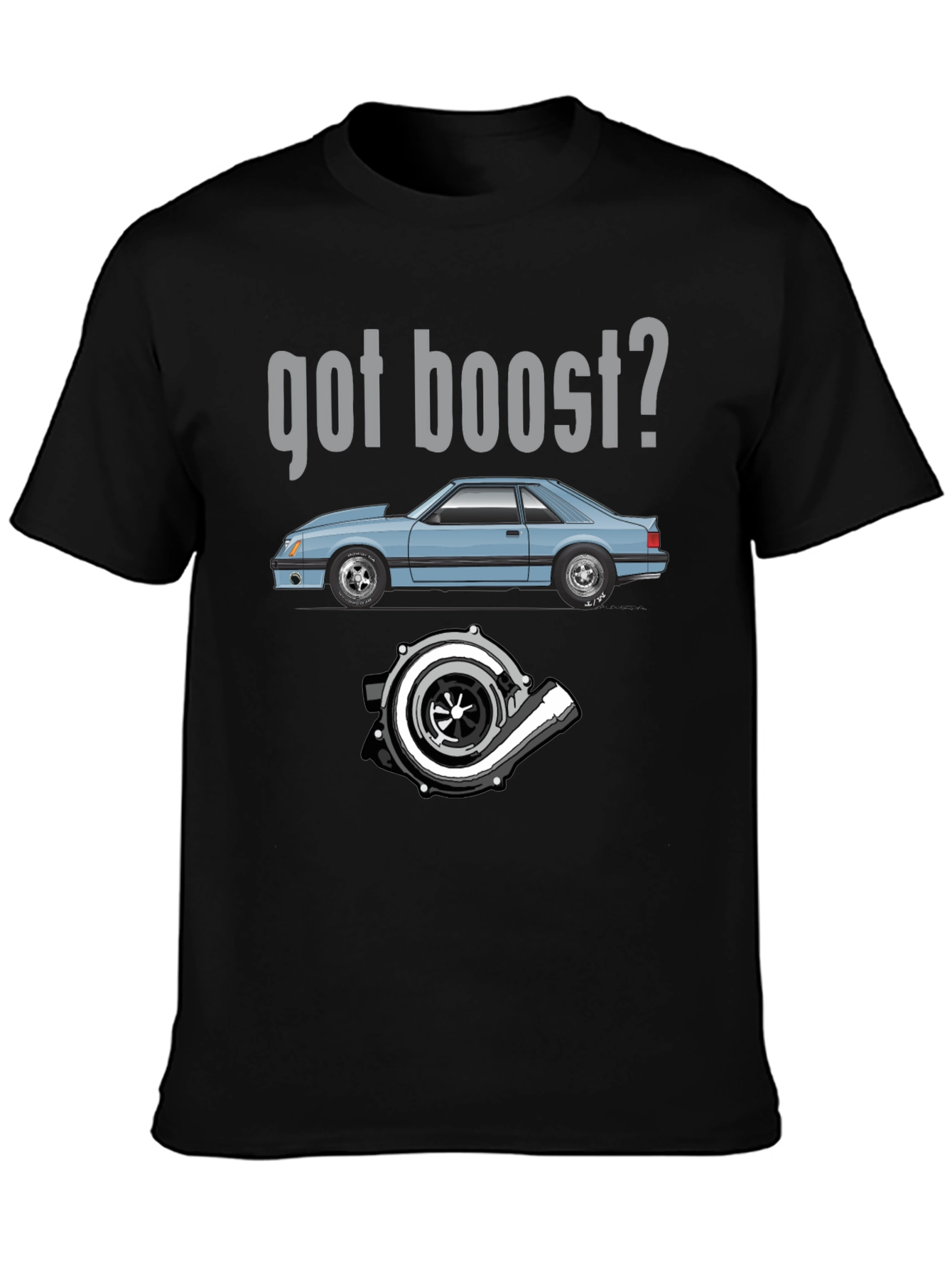 Got Boost? Black Graphic Tee for Car Enthusiasts