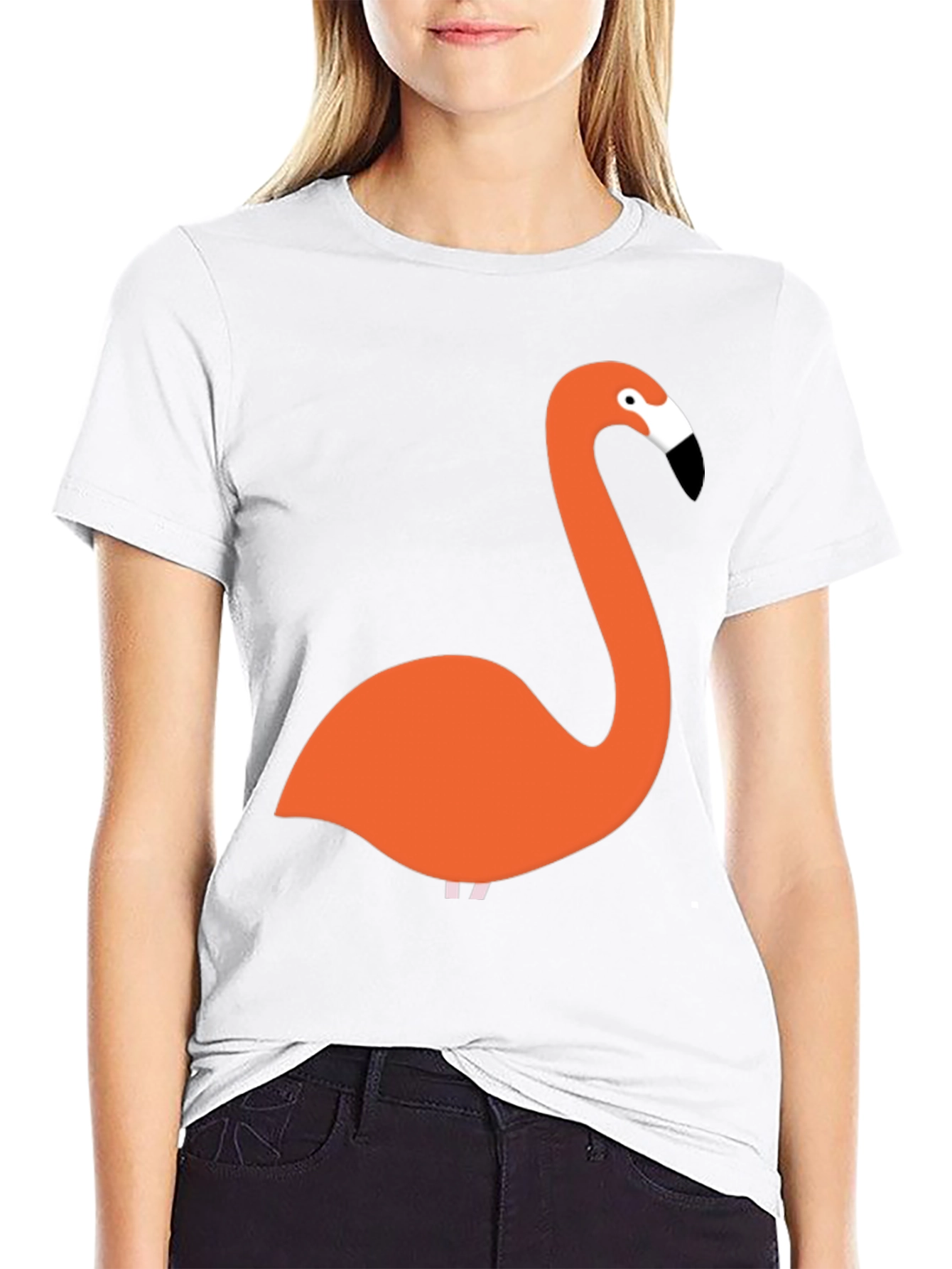 Flamingo Graphic Tee - Black Casual T-Shirt