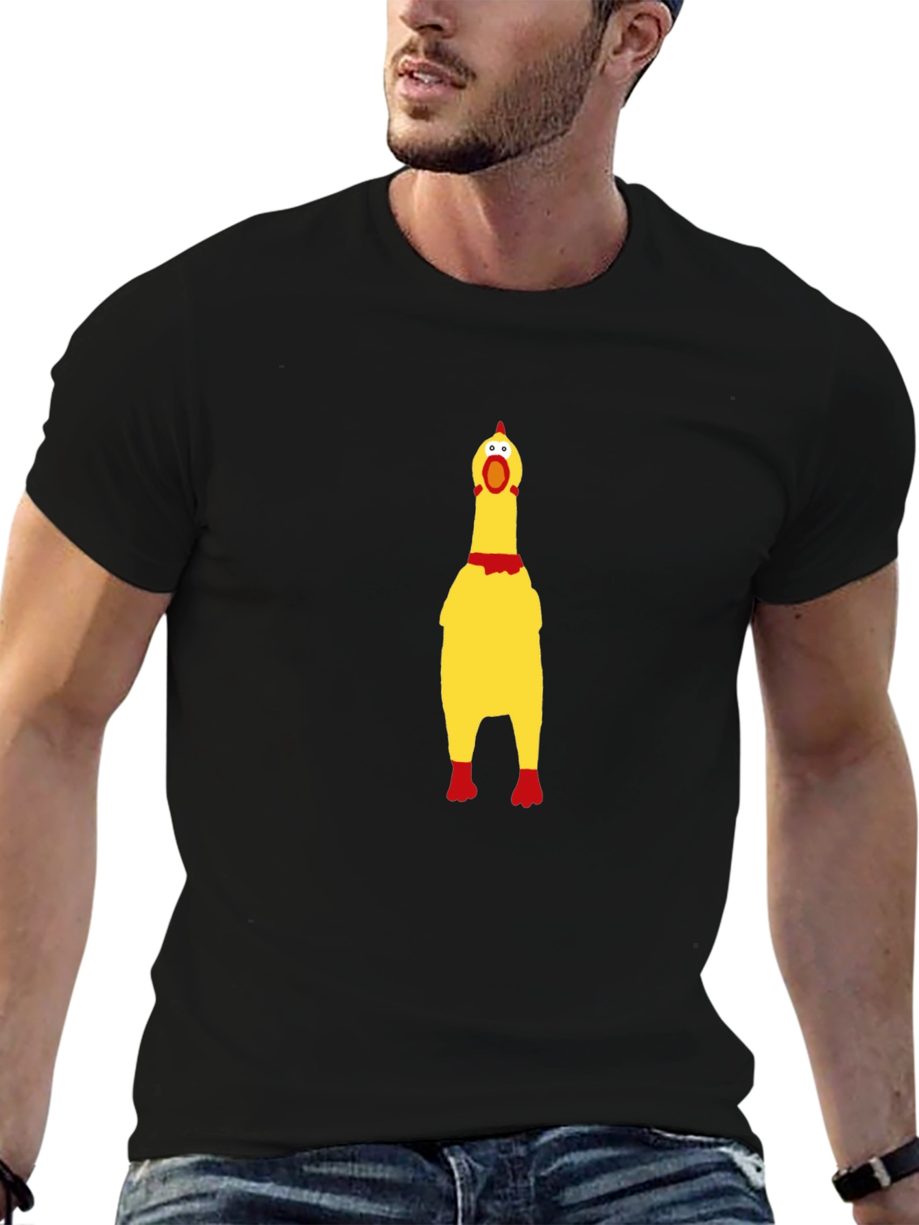 Rubber Chicken Graphic Tee - Novelty Humor T-Shirt