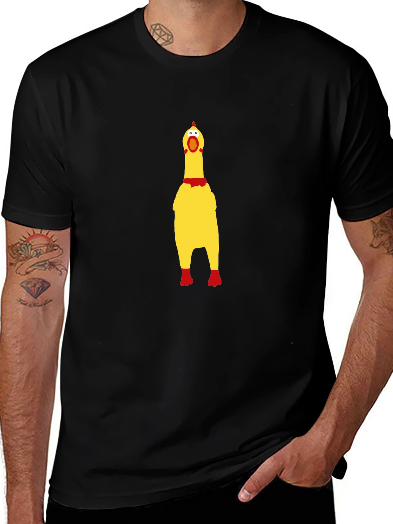 Rubber Chicken Graphic Tee - Novelty Humor T-Shirt