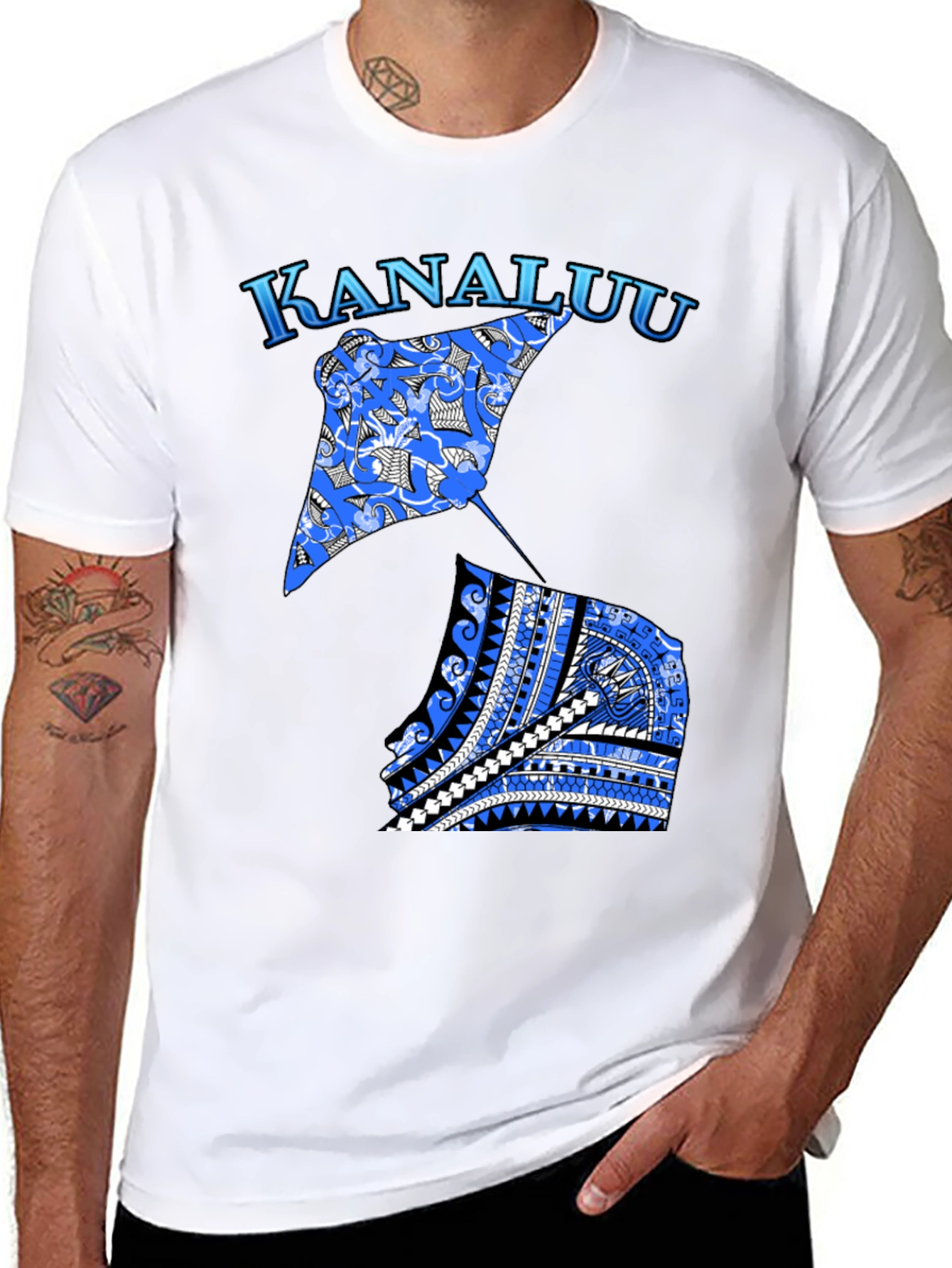 Kanaluu Stingray Graphic Black T-Shirt