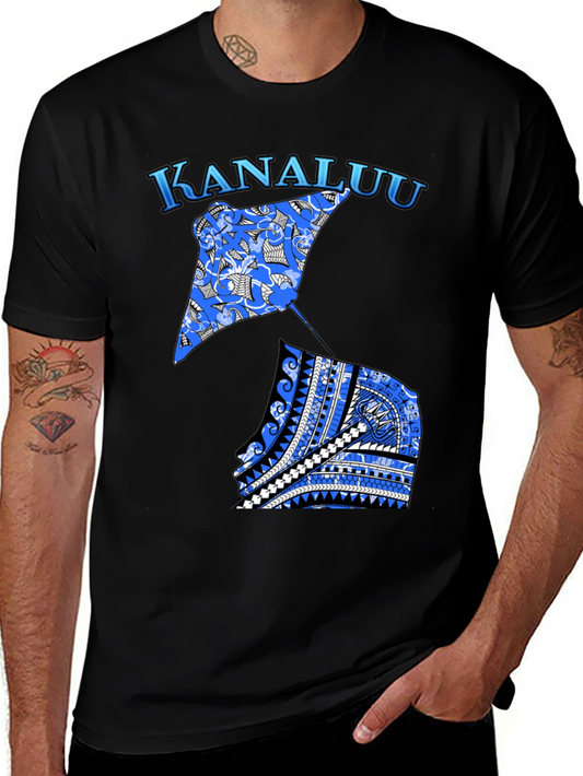 Kanaluu Stingray Graphic Black T-Shirt
