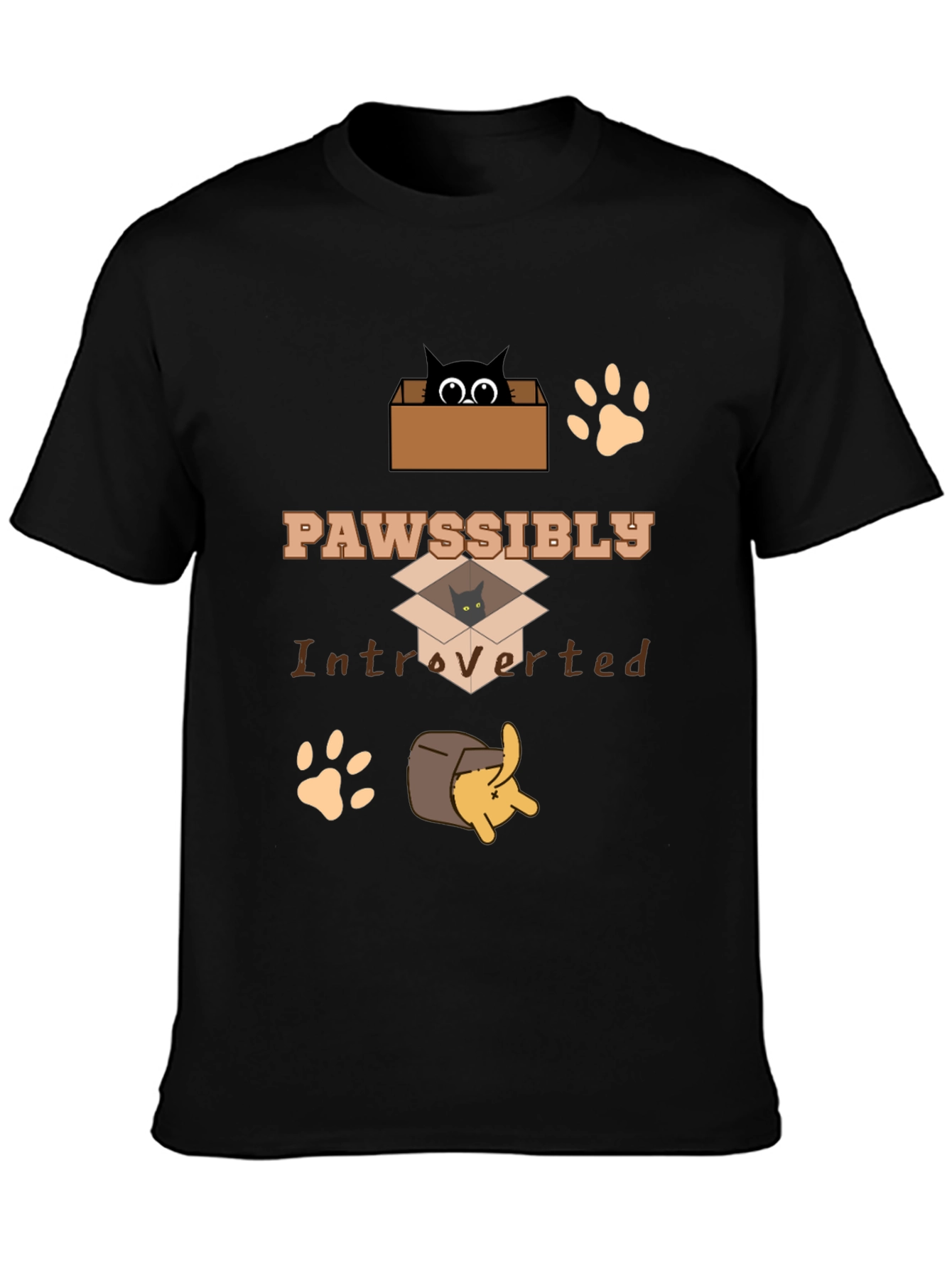 Pawsibly Introverted Cat Lover T-Shirt