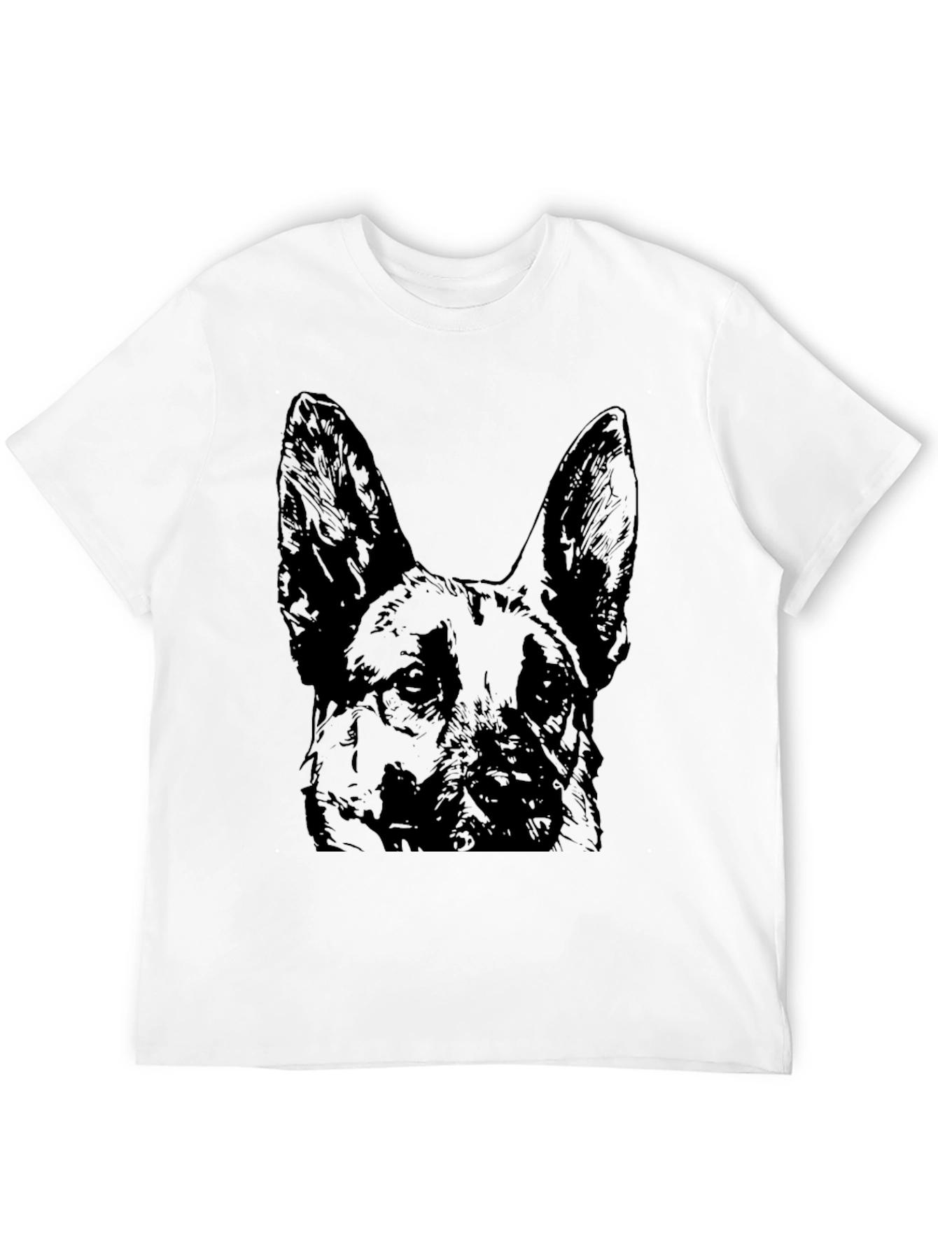 German Shepherd Dog Graphic Tee - Black Cotton