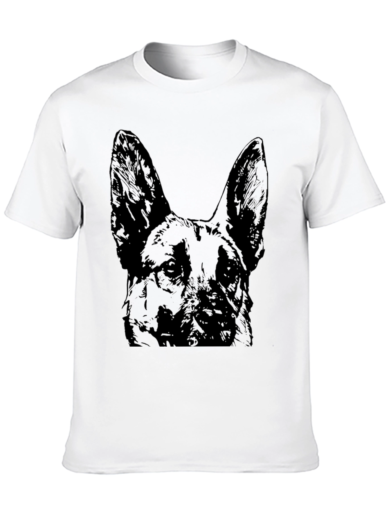 German Shepherd Dog Graphic Tee - Black Cotton