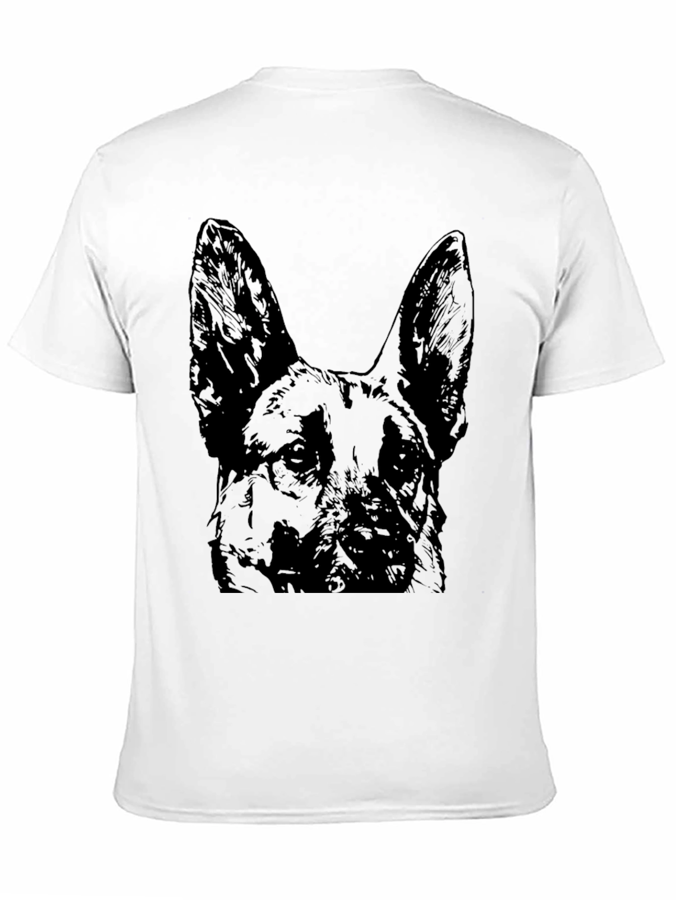 German Shepherd Dog Graphic Tee - Black Cotton