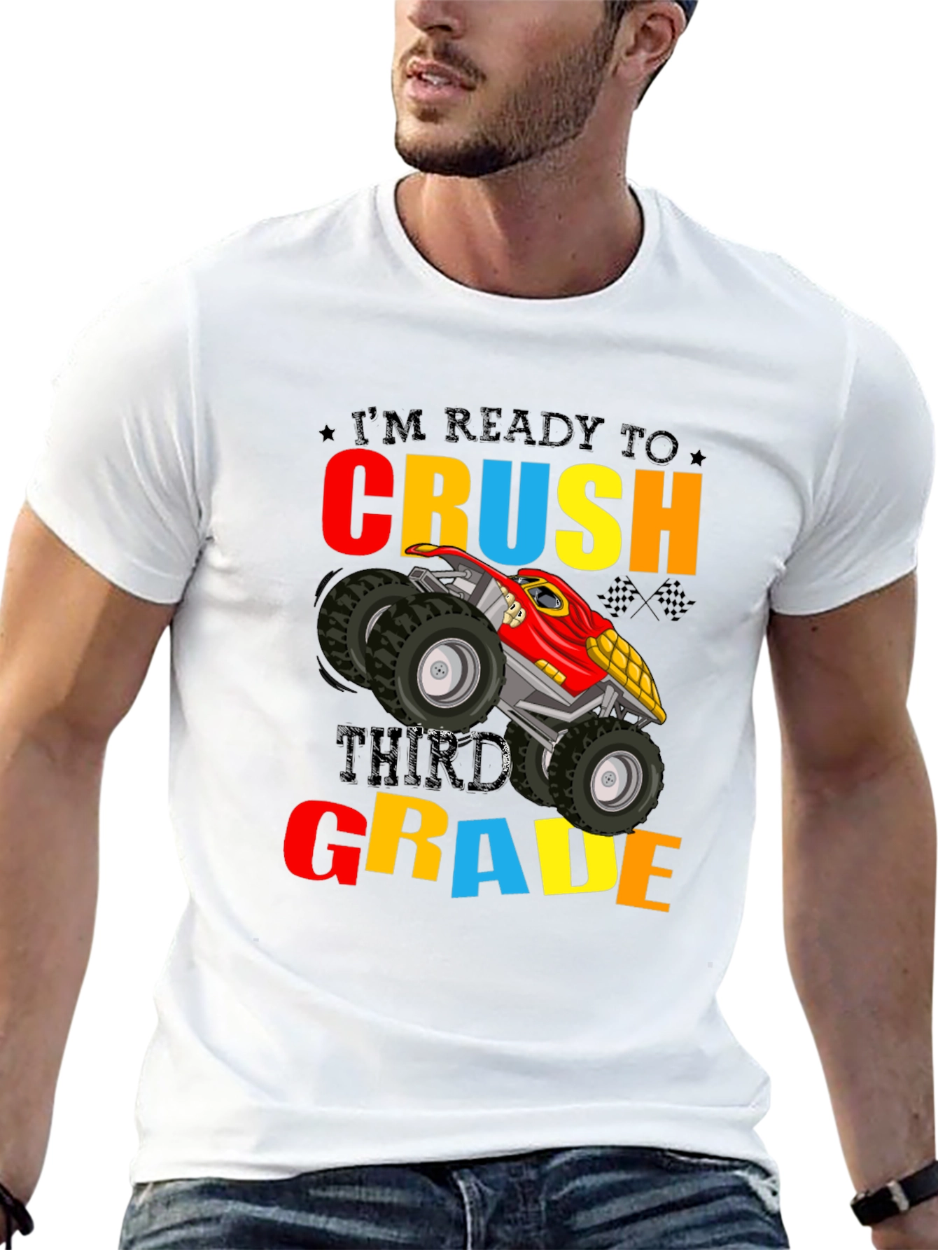 Ready to Crush Third Grade Monster Truck Graphic T-Shirt