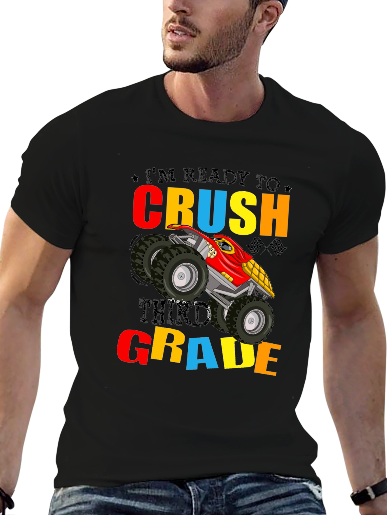 Ready to Crush Third Grade Monster Truck Graphic T-Shirt