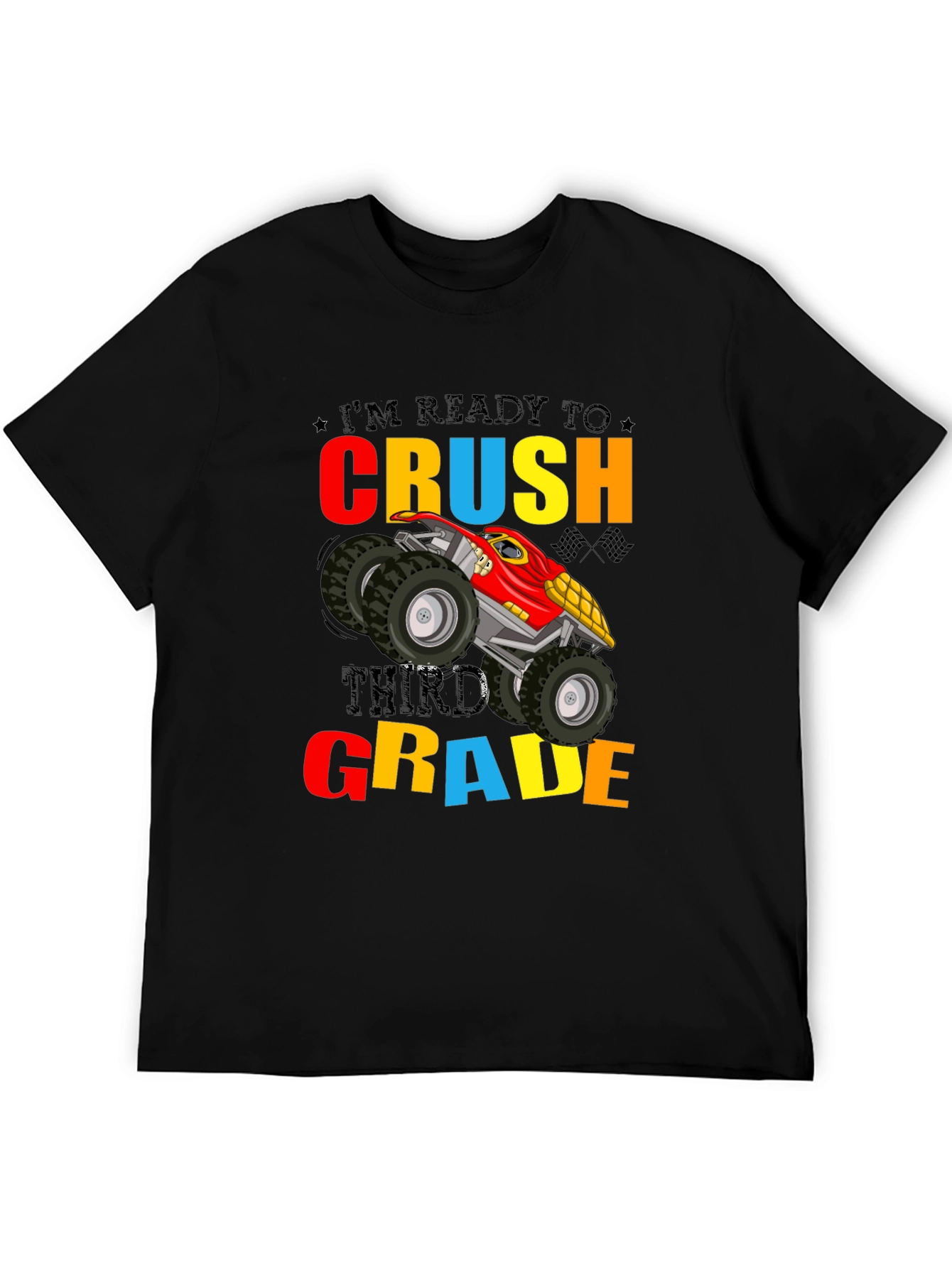 Ready to Crush Third Grade Monster Truck Graphic T-Shirt