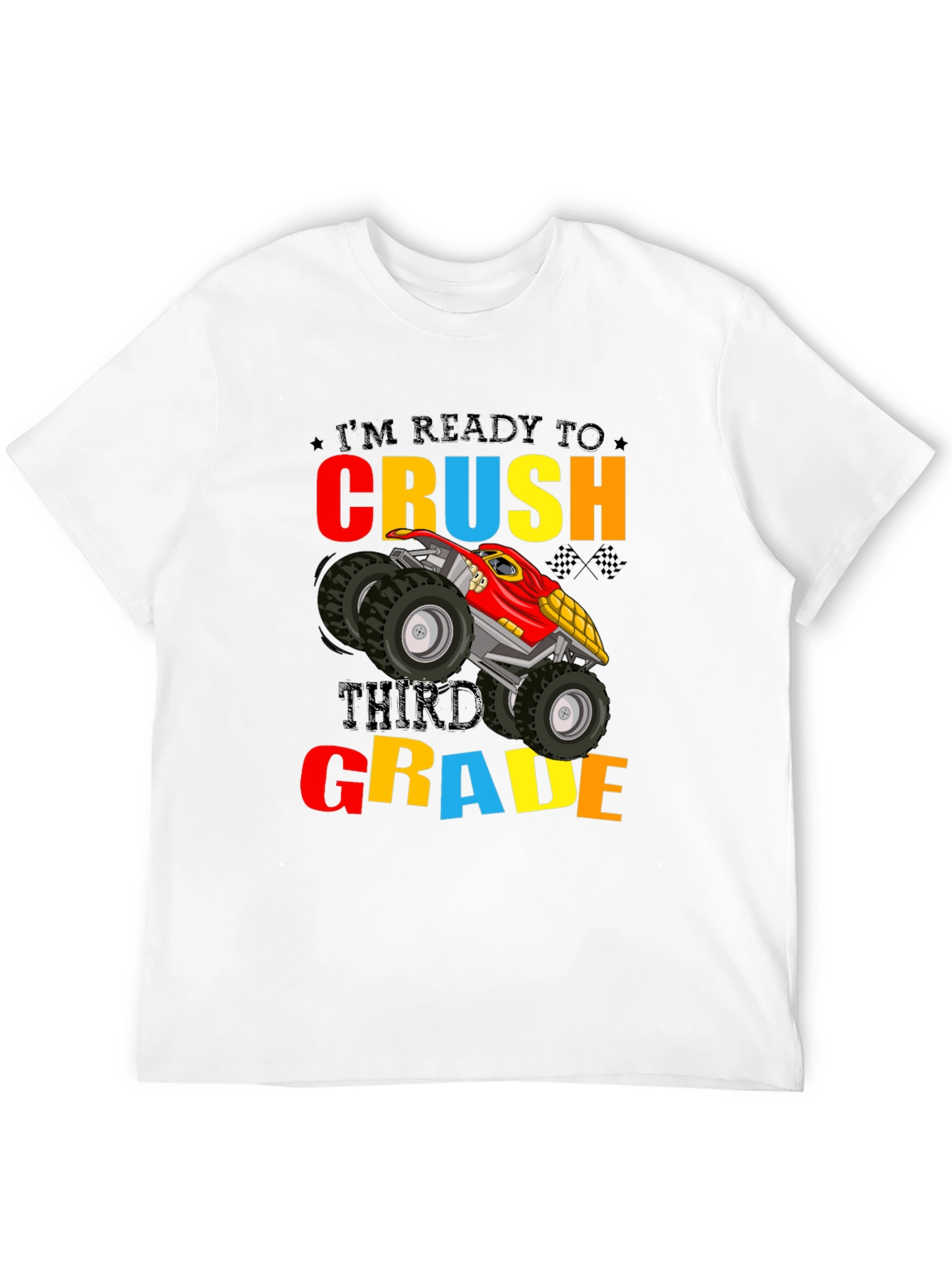Ready to Crush Third Grade Monster Truck Graphic T-Shirt