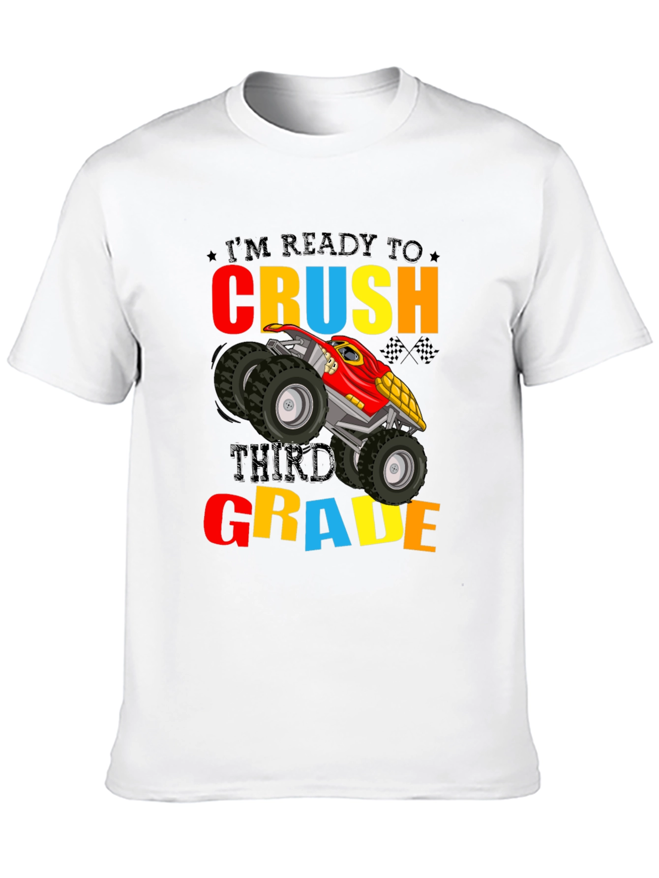 Ready to Crush Third Grade Monster Truck Graphic T-Shirt