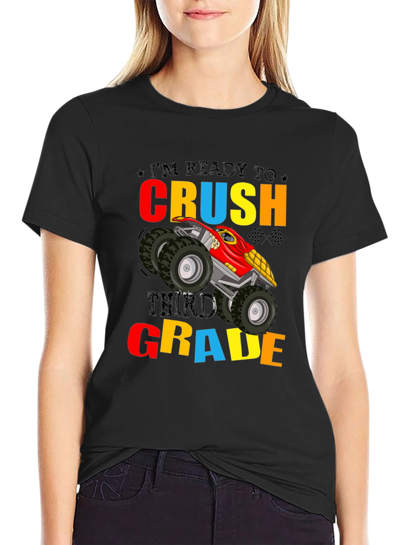 Ready to Crush Third Grade Monster Truck Graphic T-Shirt